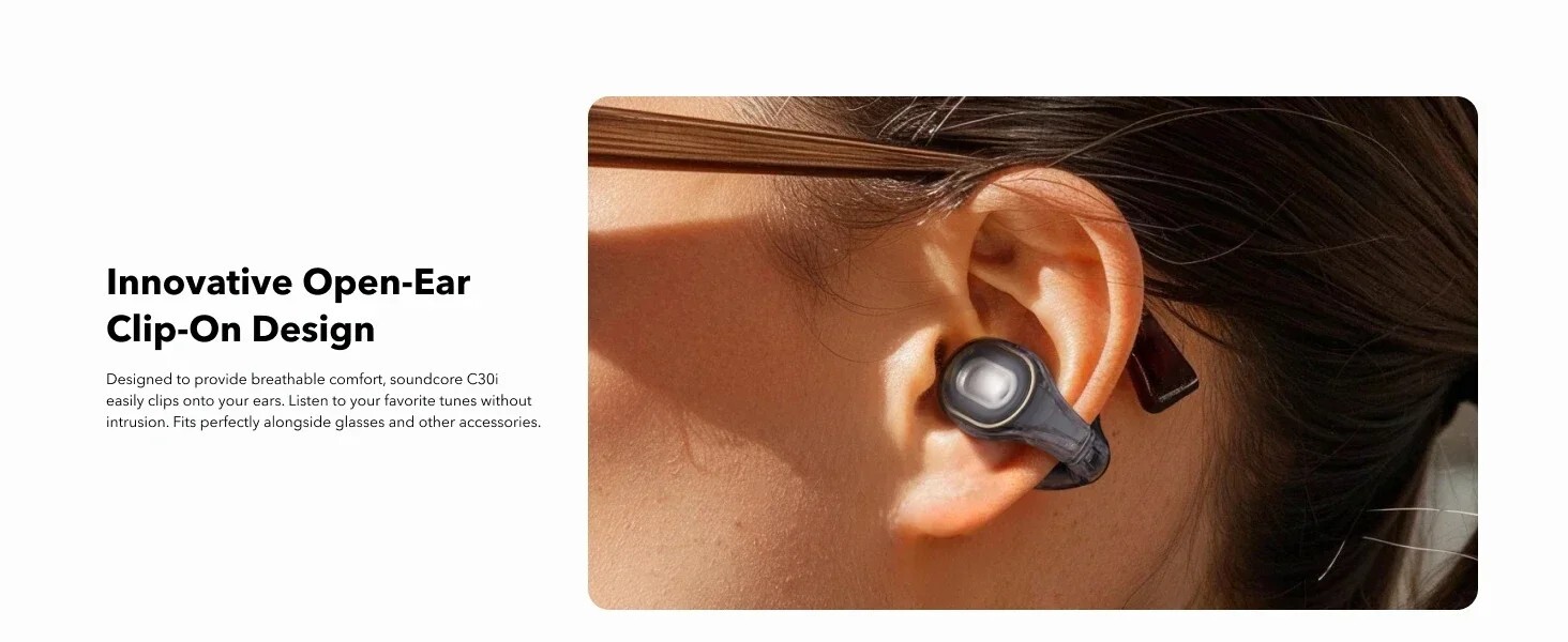 Anker Soundcore C30i Open Ear Earbuds Clip-On Comfort Wireless Bluetooth Earphon