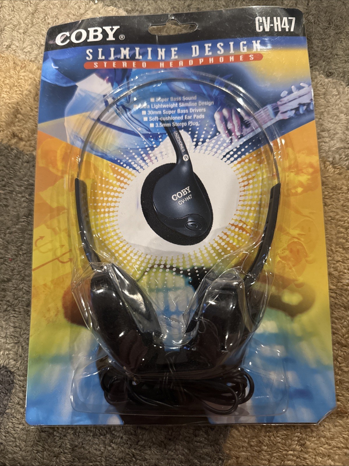 COBY CV-H47 Stereo Adjustable Headphones Vintage 2000s Slimline Design Tech