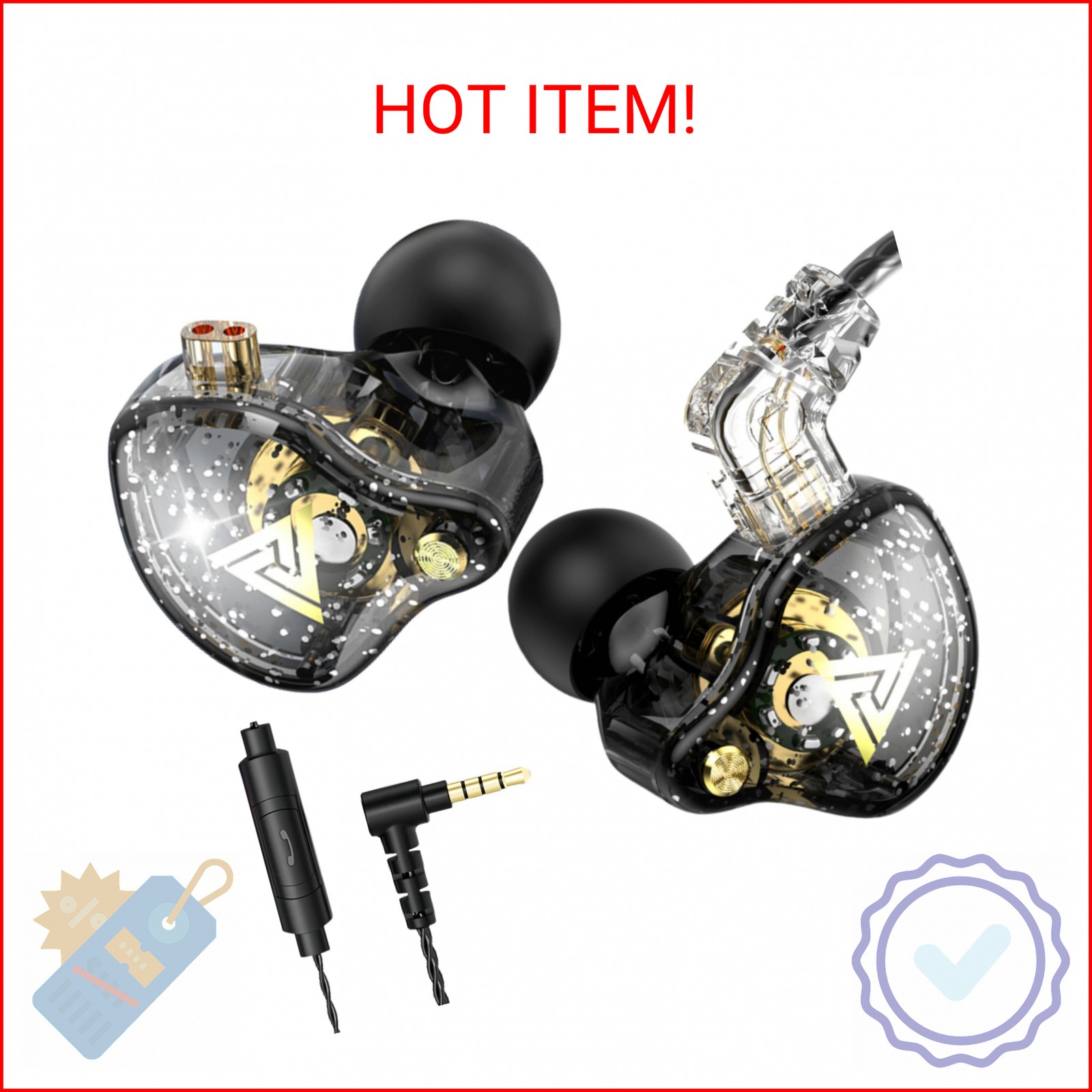HJX QKZ AK6 Pro Wired IEM for Gaming Earbuds with MIC, in Ear Monitor Headphones