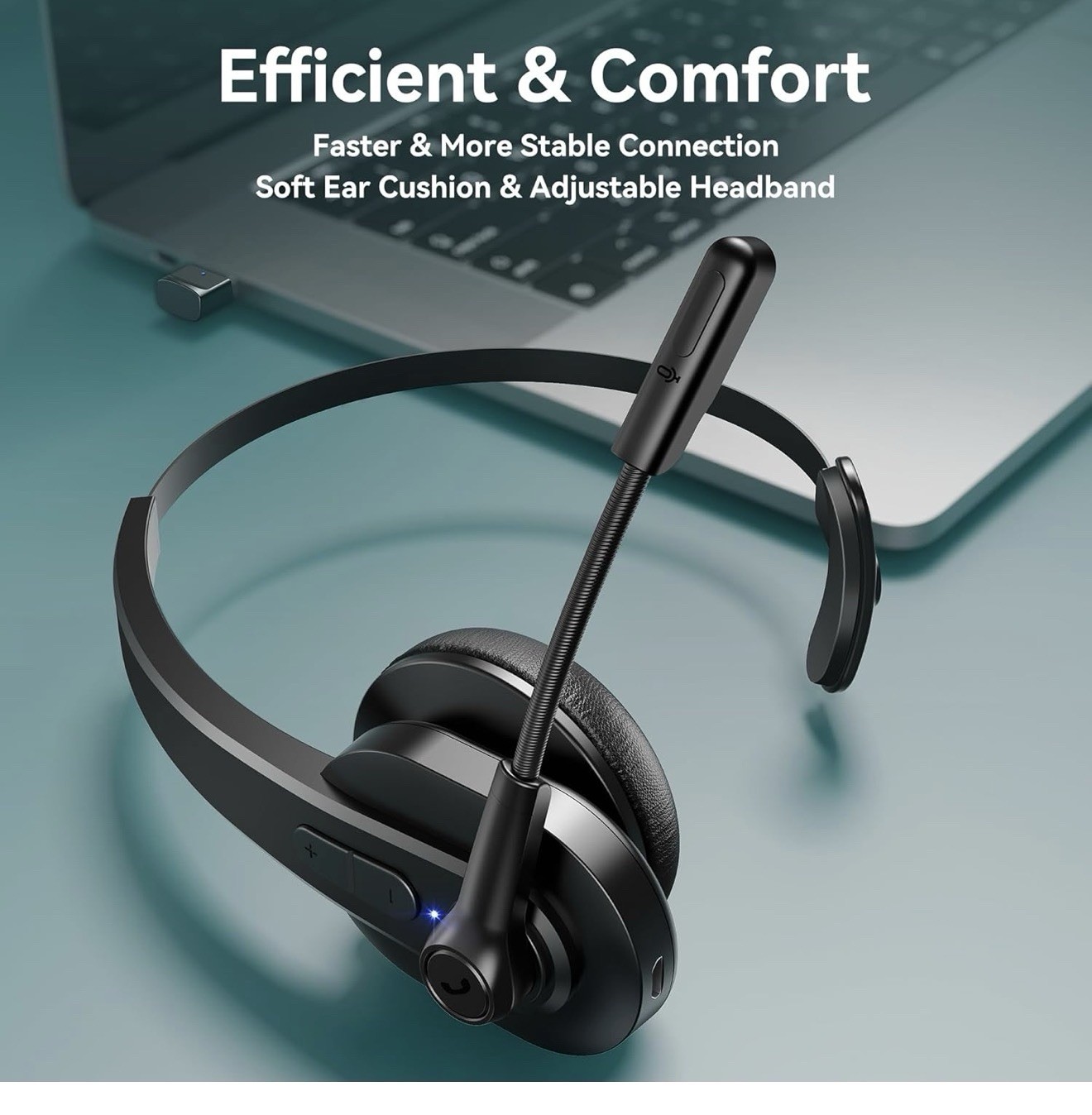 Sarevile Wireless Mono Headset w/ Charging Cable & USB Adapter – Open Box