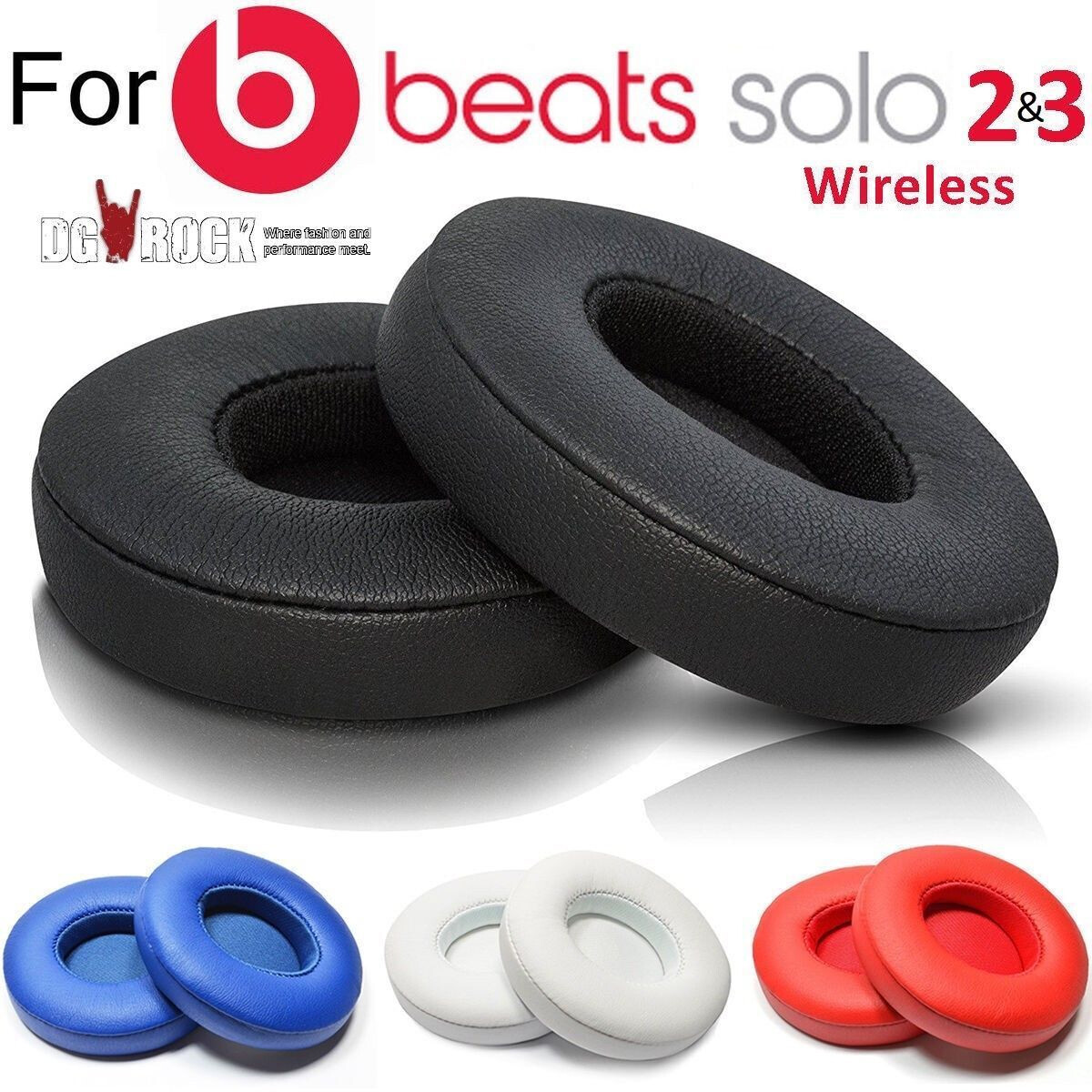 2x Ear Pad Soft For Beats B0518, B0534, A1796 Solo 2 Solo 3 Wireless / Wired
