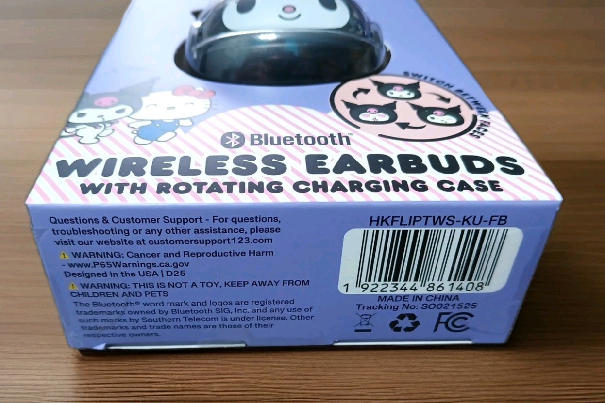 Sanrio Hello Kitty Kuromi Bluetooth Wireless Earbuds w/ Charging Case – New