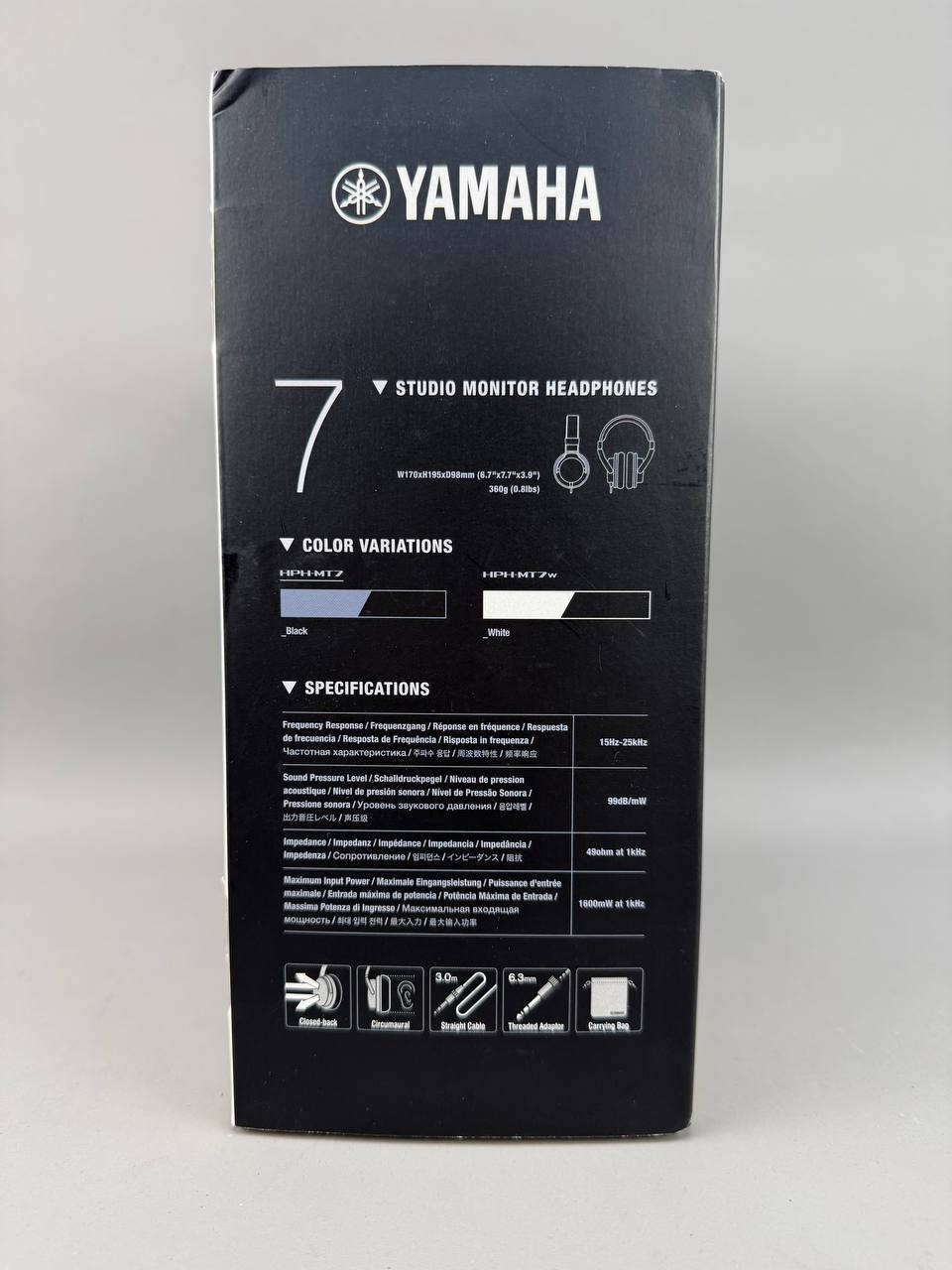 Yamaha HPH MT7 Wired Headphones Black W/ Box & Dust Bag