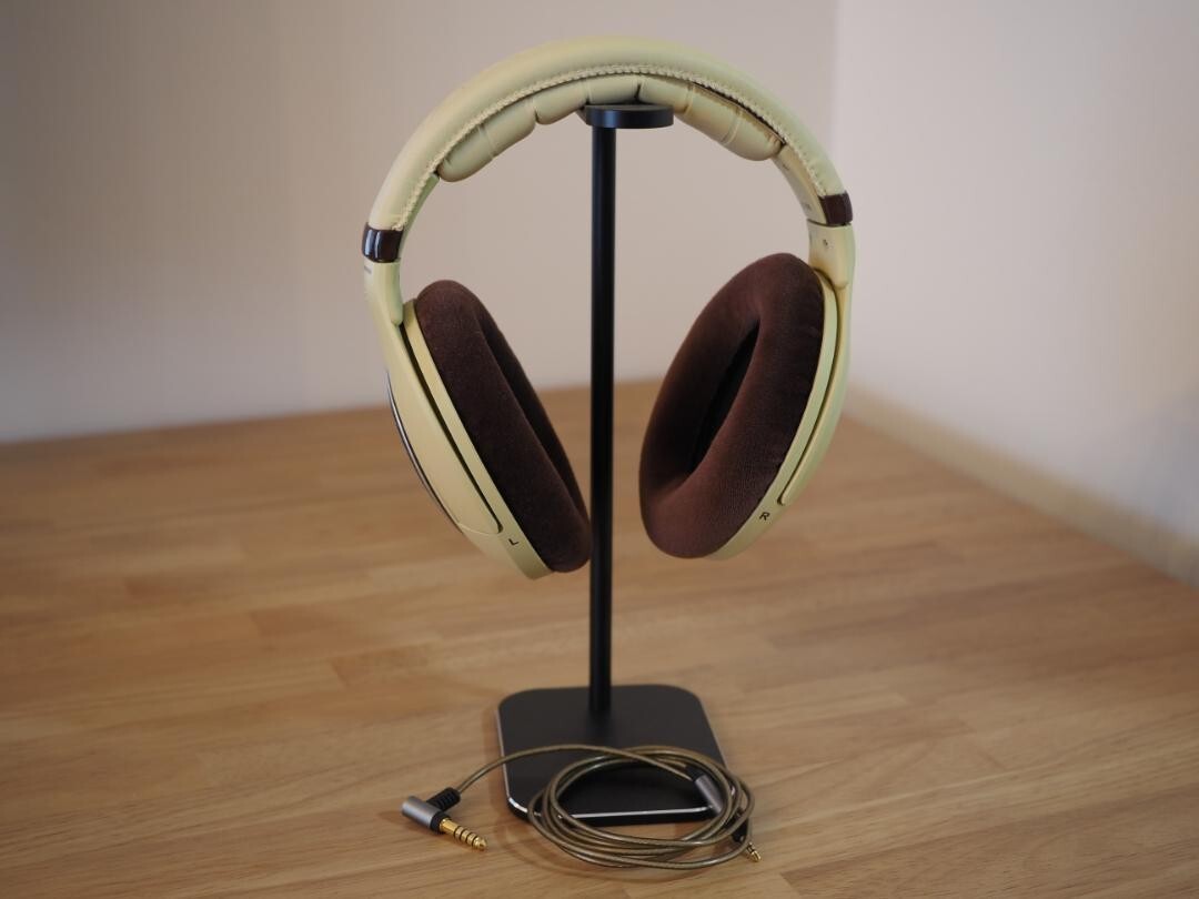 SENNHEISER HD598 Open type headphones Ivory Brown 3rd party 4.4mm cable