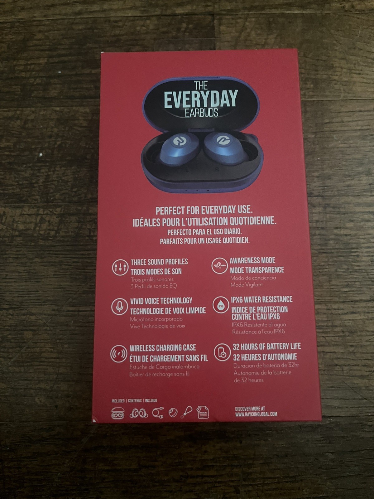 Raycon Everyday Earbuds Bluetooth Wireless with Microphone – RBE725-21E-BLU
