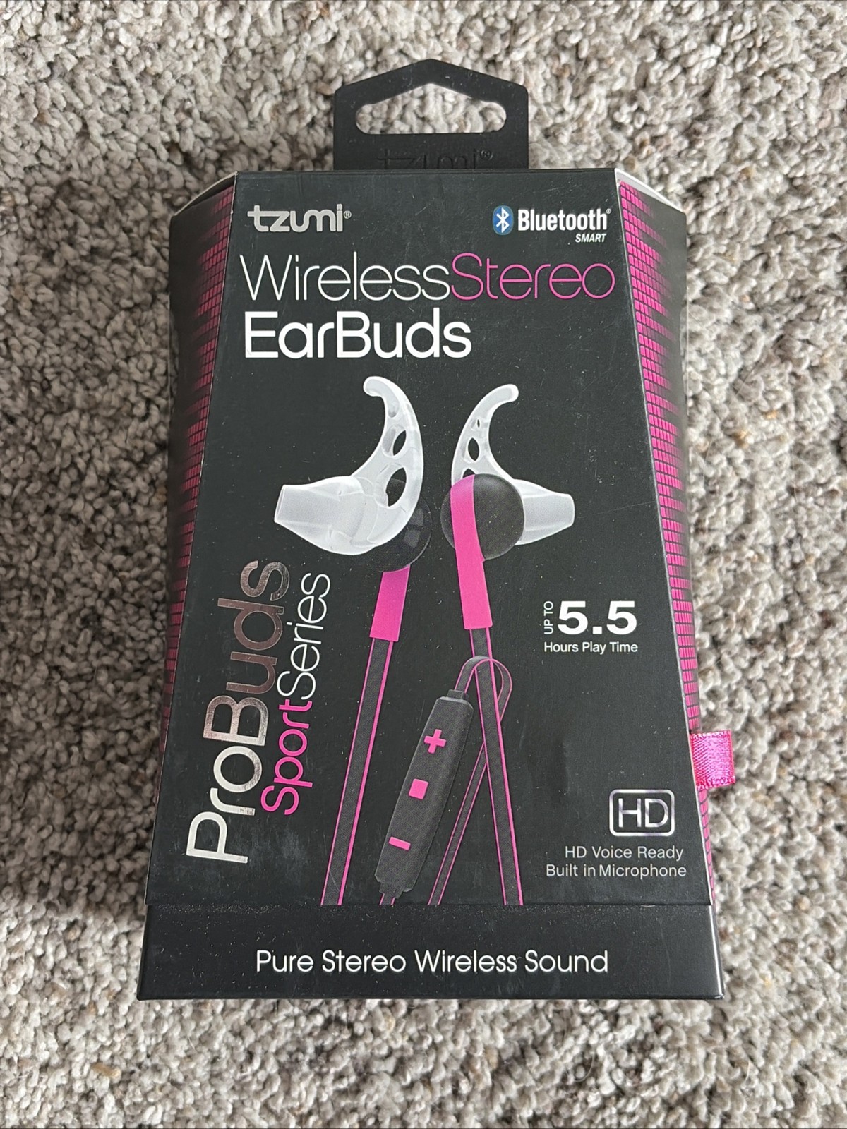 TZUMI Bluetooth Wireless Sport Pro Earbuds Stereo Headphone Pink/Black/White