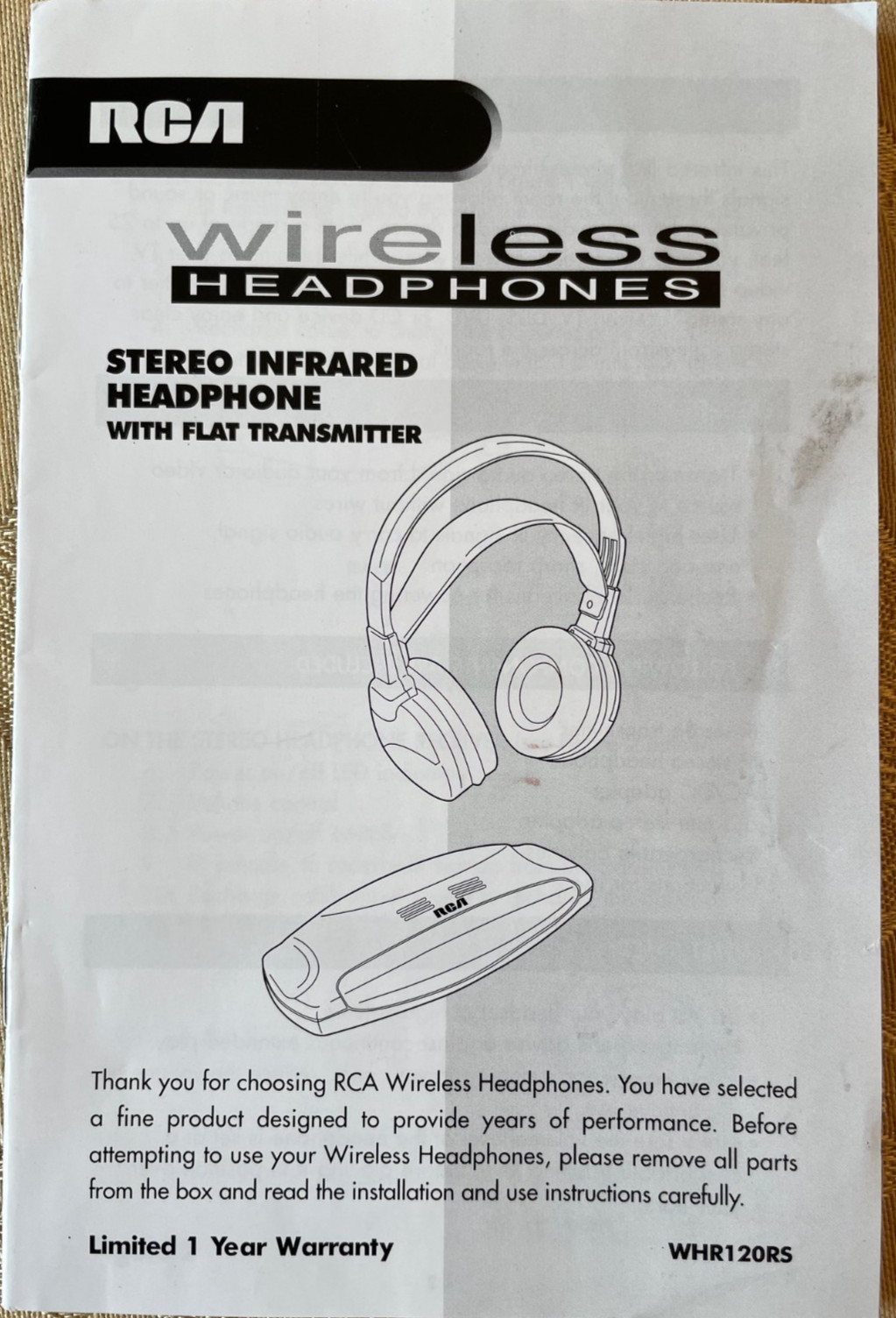 Vintage RCA Wireless Headphones- Three WHR120RS Bundle 3 Transmitters 3 Headsets