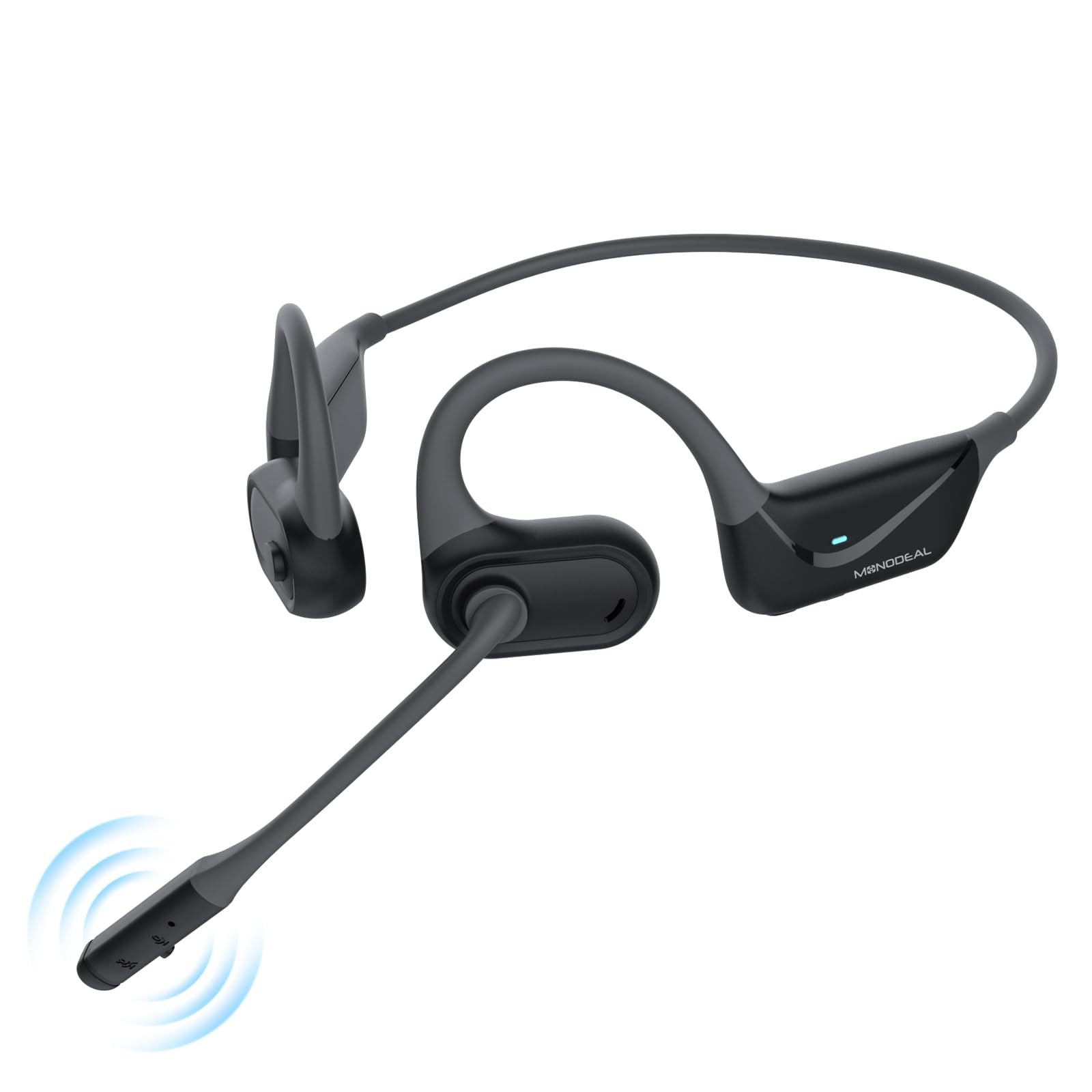 Open Ear Headphones with Mic, Lightweight Bluetooth 5.4 Headset with Micropho…