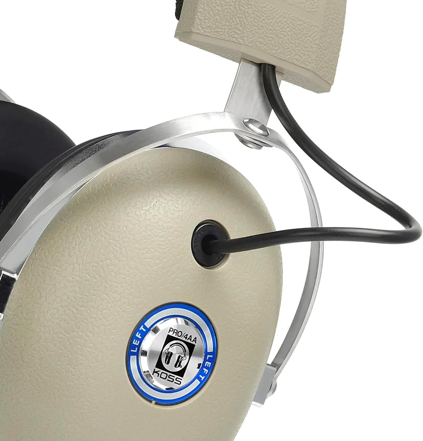 Pro4AA Studio Quality Over-Ear Headphones, Retro Style, Full-Size, Beige