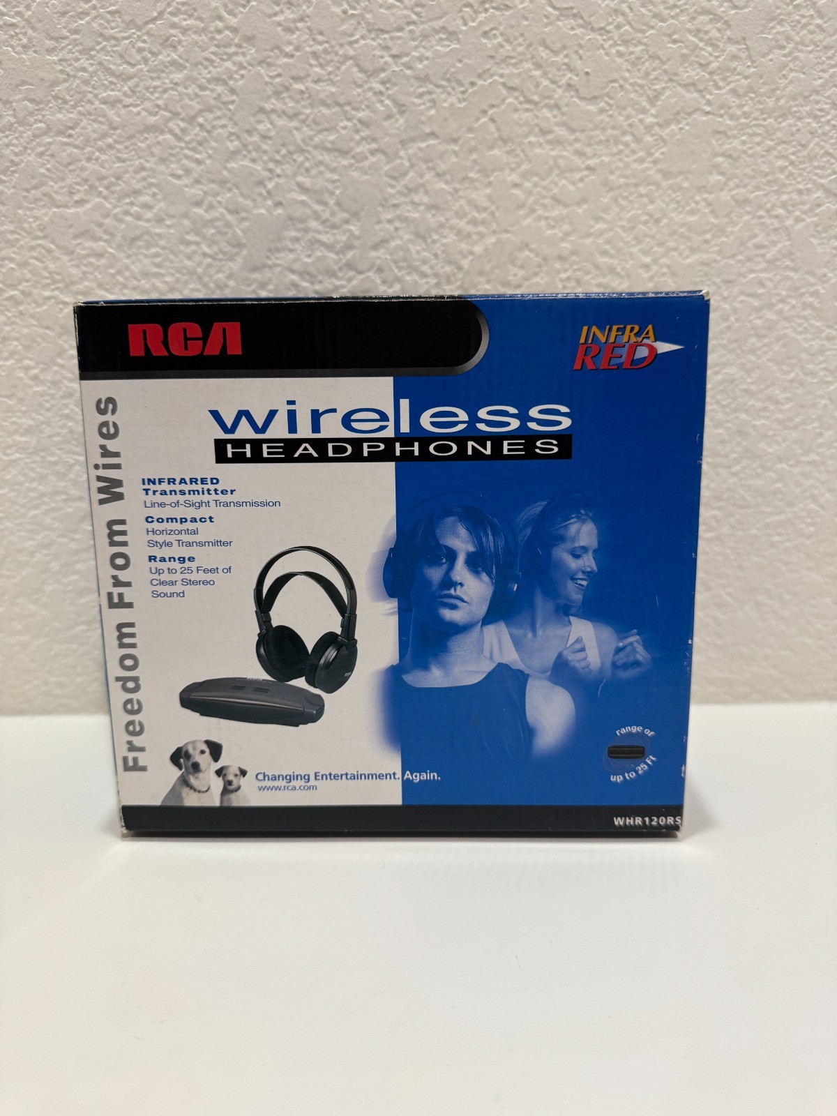 RCA Wireless Headphones Infra Red WHR120RS 25′ NEW Open Box Over Ear