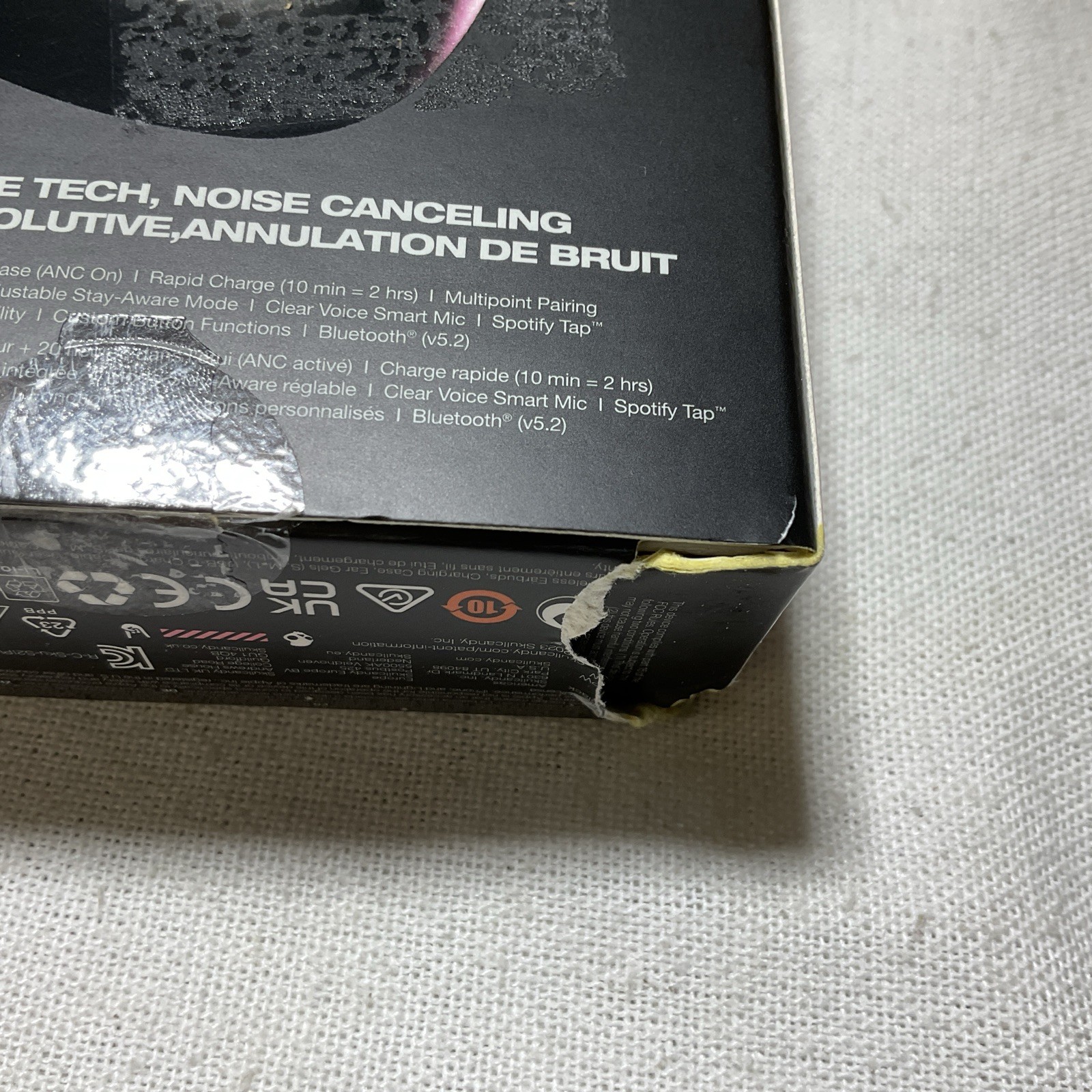Skullcandy Rail ANC XT Wireless In-Ear Earbuds True Black Noise Canceling NEW A2
