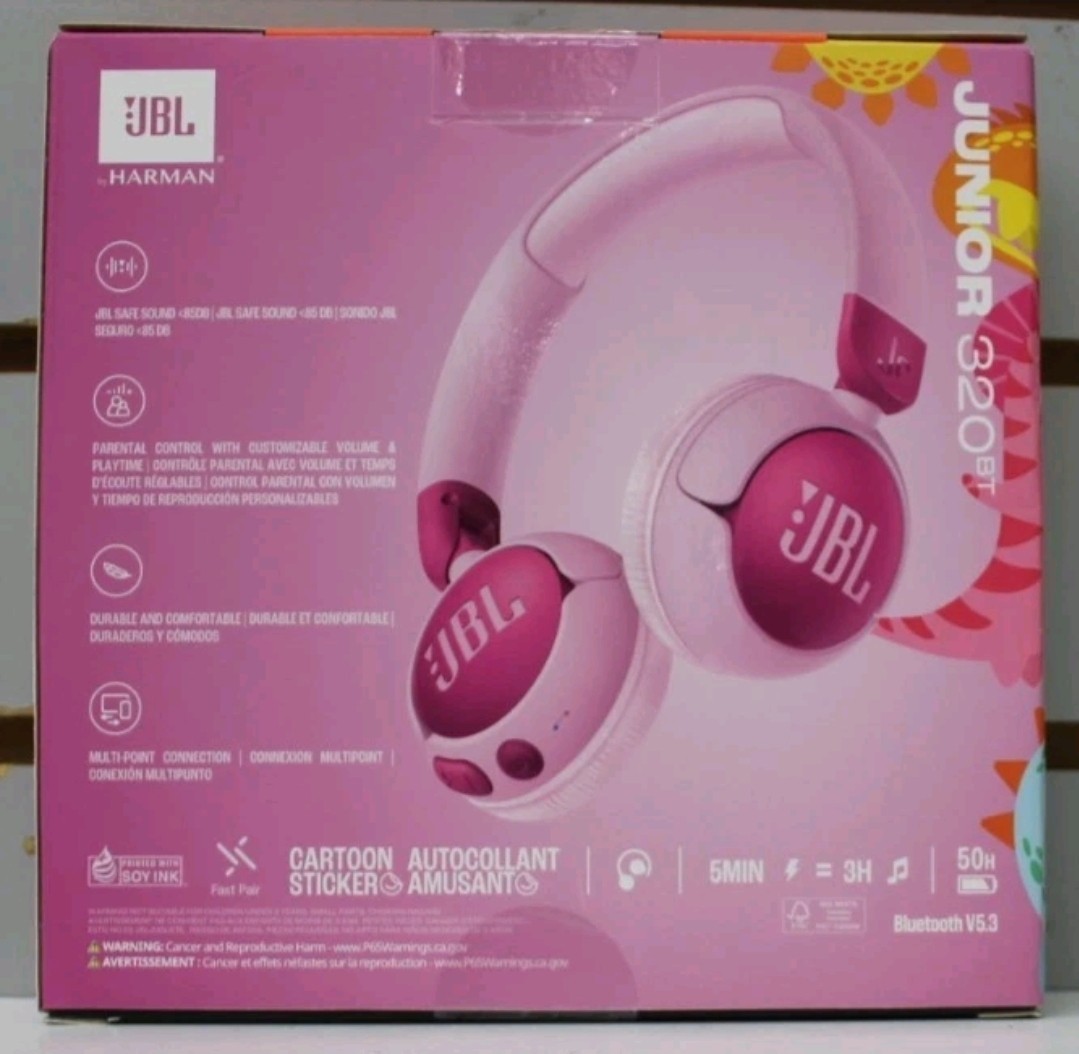 JBL Junior 320BT Kids Wireless Bluetooth On-Ear Kids Headphones -SEALED-Ret $45