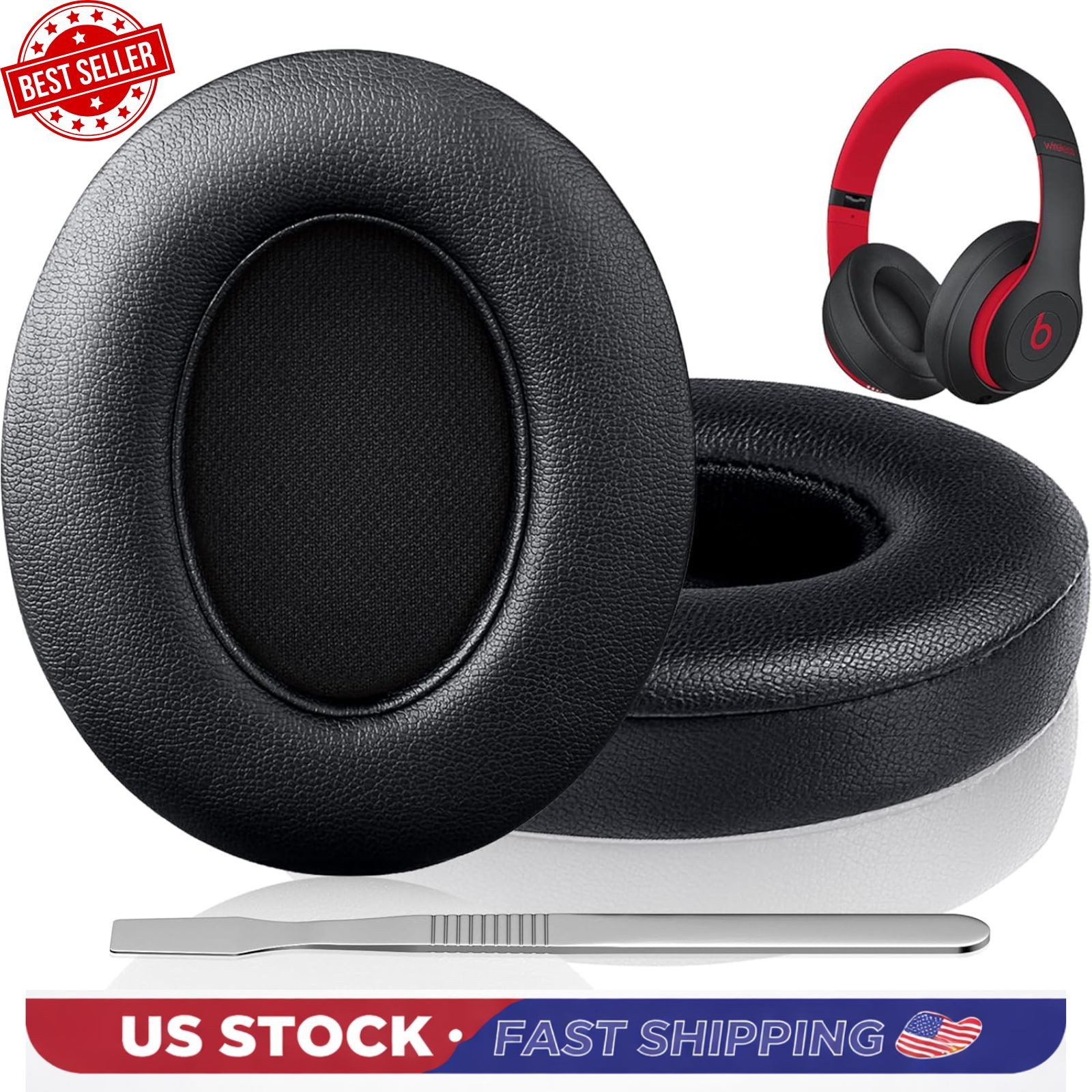 Replacement Earpads for Studio 2 & 3 Memory Foam Black 2PCS