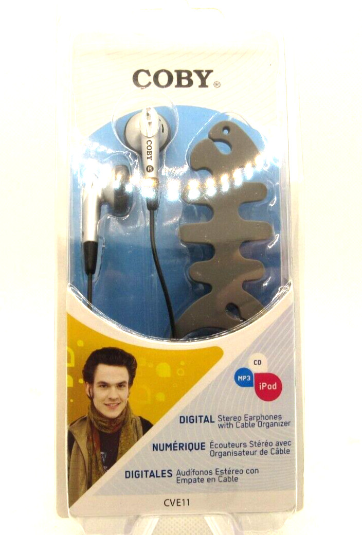 Coby Digital Earphones New in box with cable organizer.