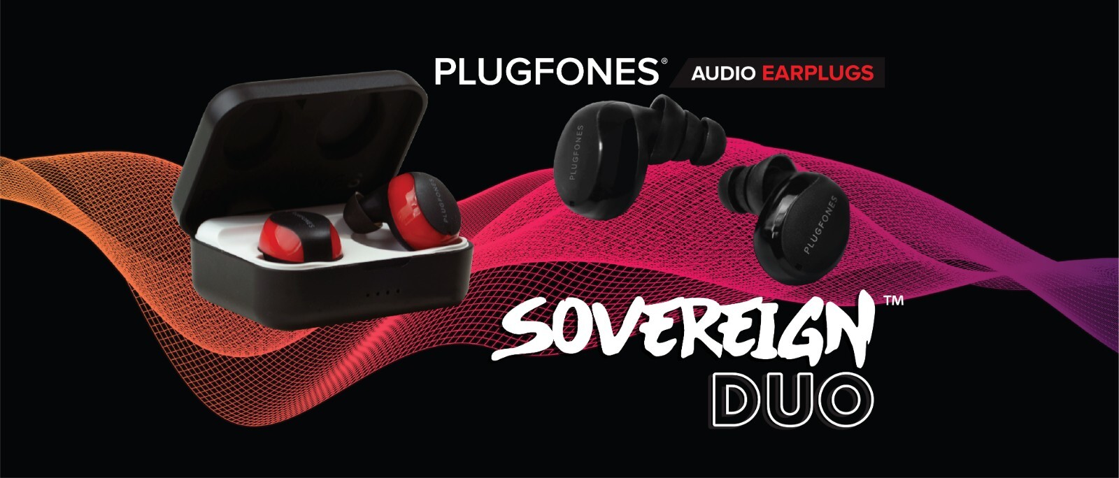 Plugfones Sovereign Duo True Wireless Bluetooth Earplugs with Earphones