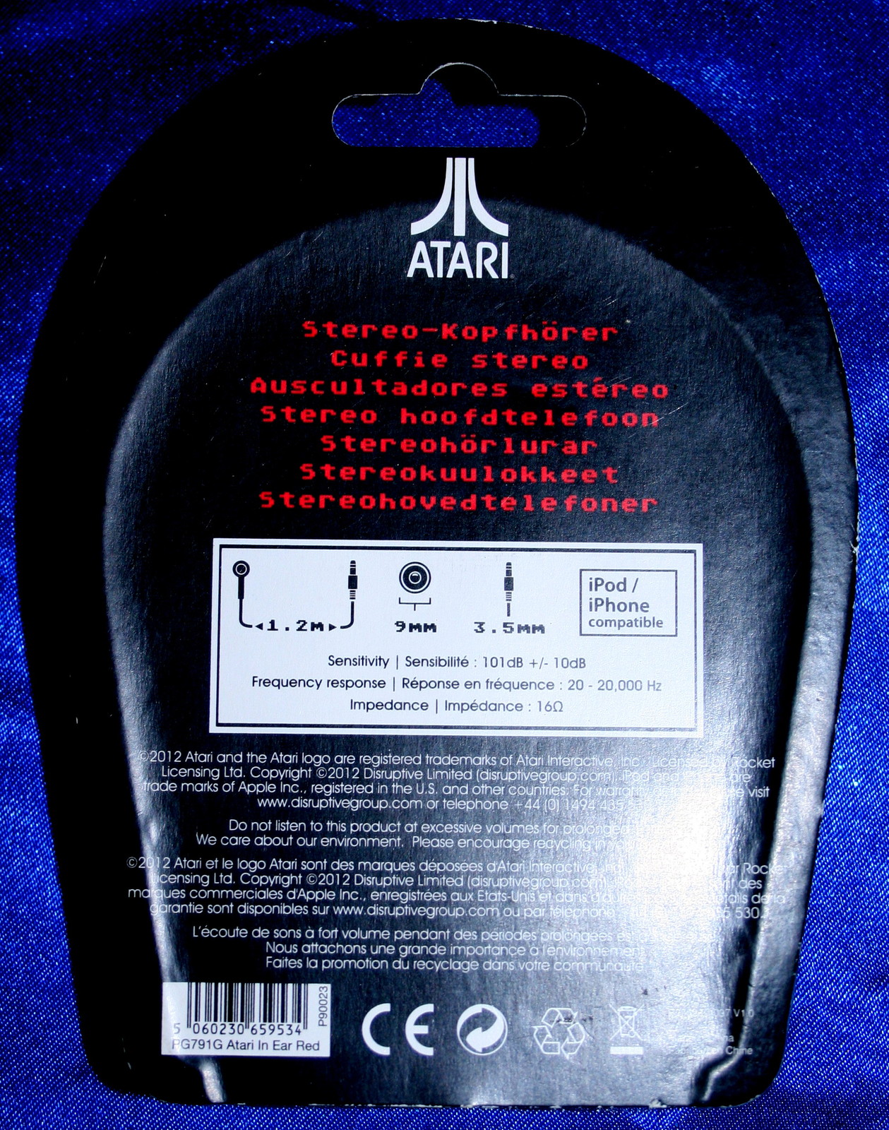 Wholesale Lot 20 New ATARI in Ear Red/White Earbud Ipod Iphone Headphones PG791G