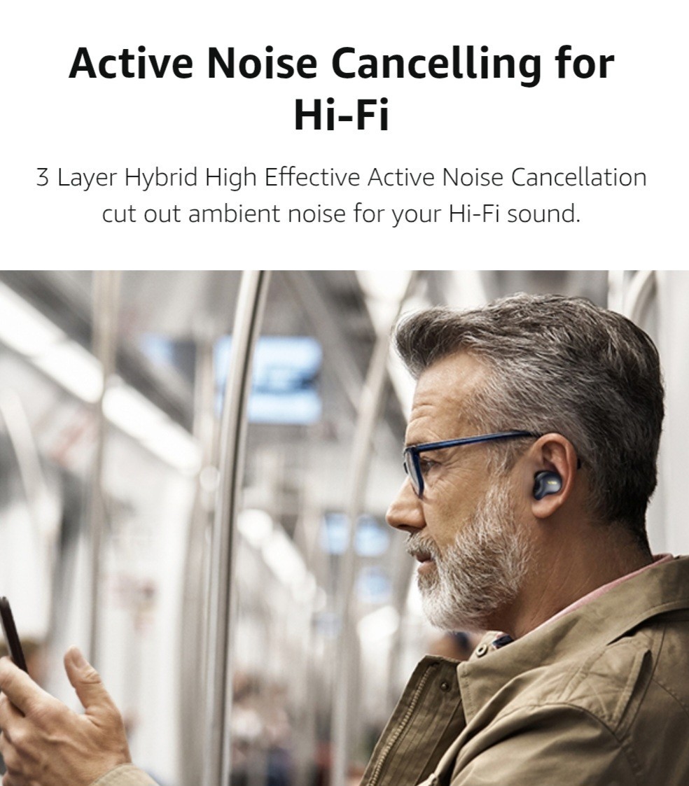 TOZO Golden X1 Galaxy Blue/Black Earbuds OrigX Pro, LDAC & Hi-Res Audio Wireless