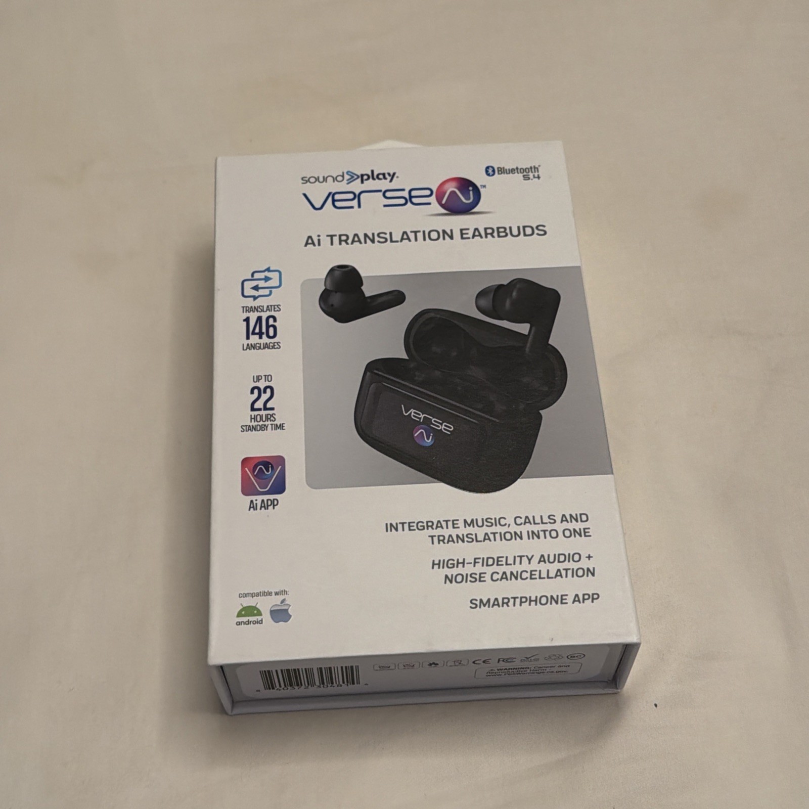 Verse.ai Language Translation Earbuds – Black