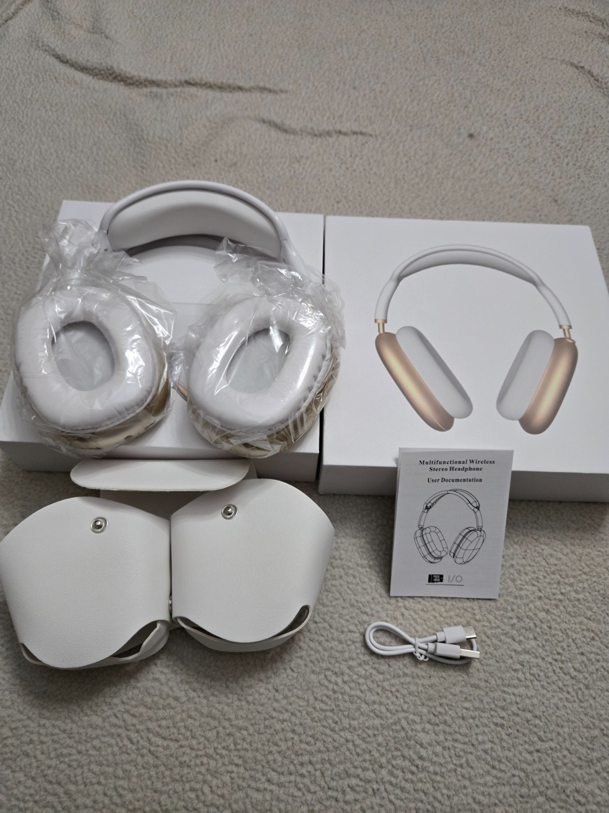 Unbranded Mxa Wireless Stereo Headphones – White/Gold – NEW