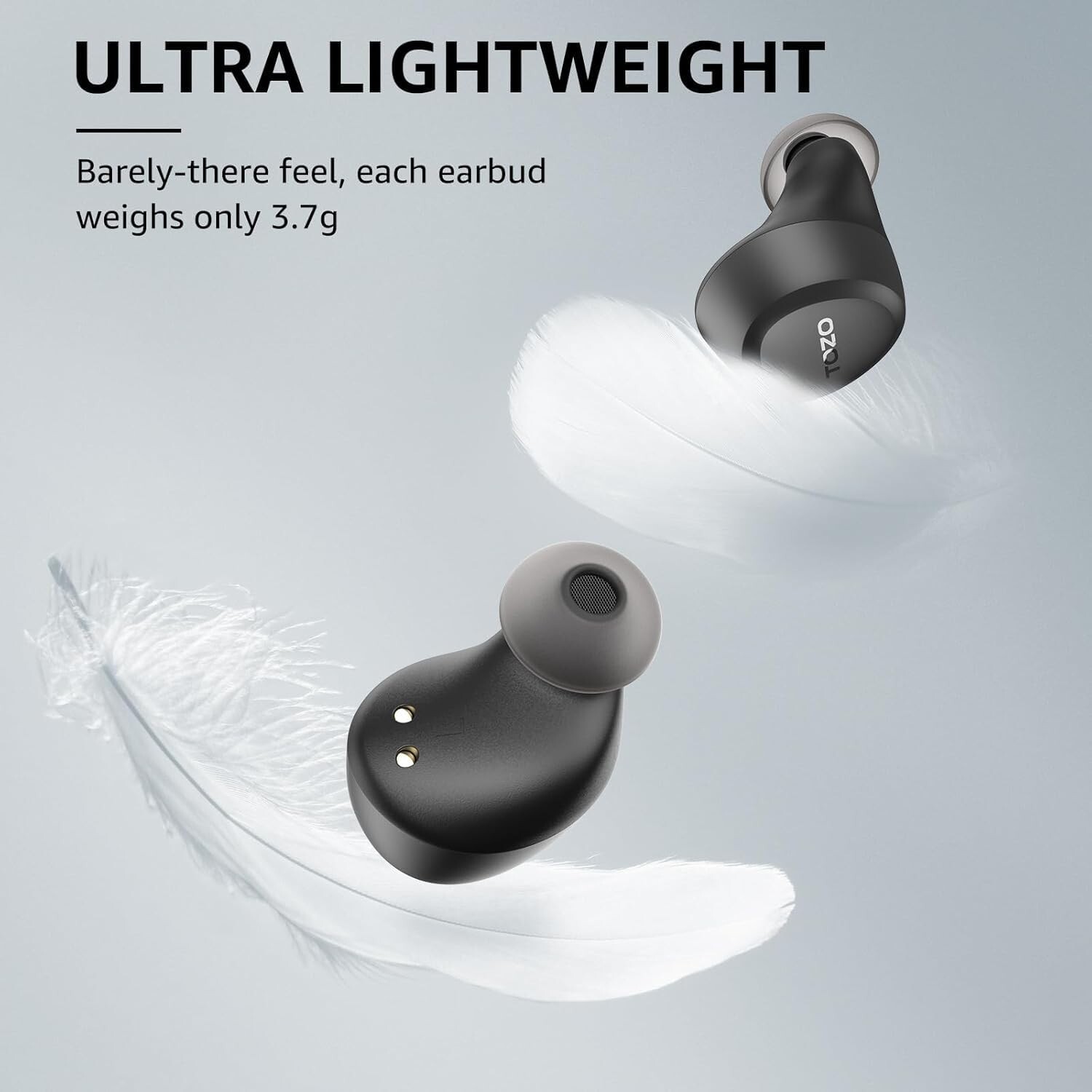 TOZO A1 Wireless Earbuds in Ear Mini Light-Weight Comfort, Black (Renew)