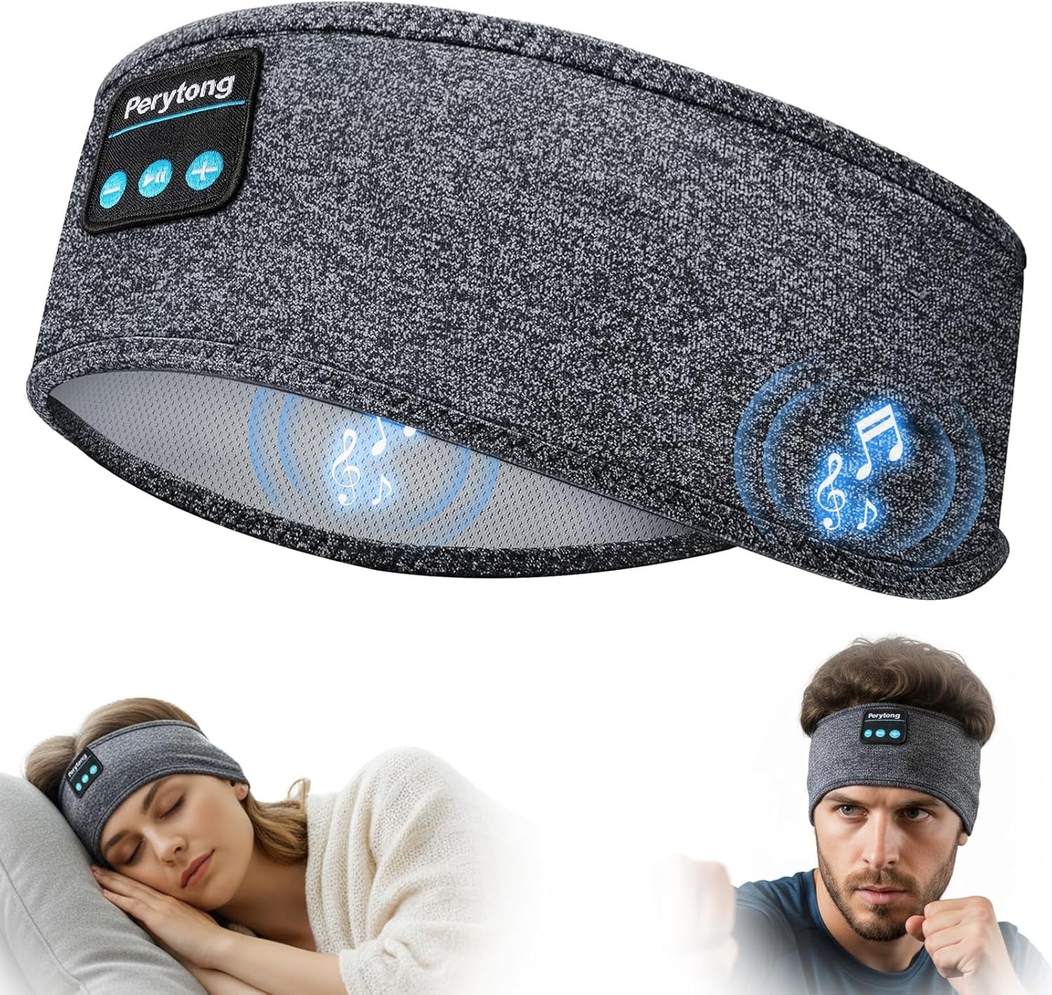 Sleep Headphones Bluetooth 5.4, Sleeping Headphones with Built-in Stereo Spea…