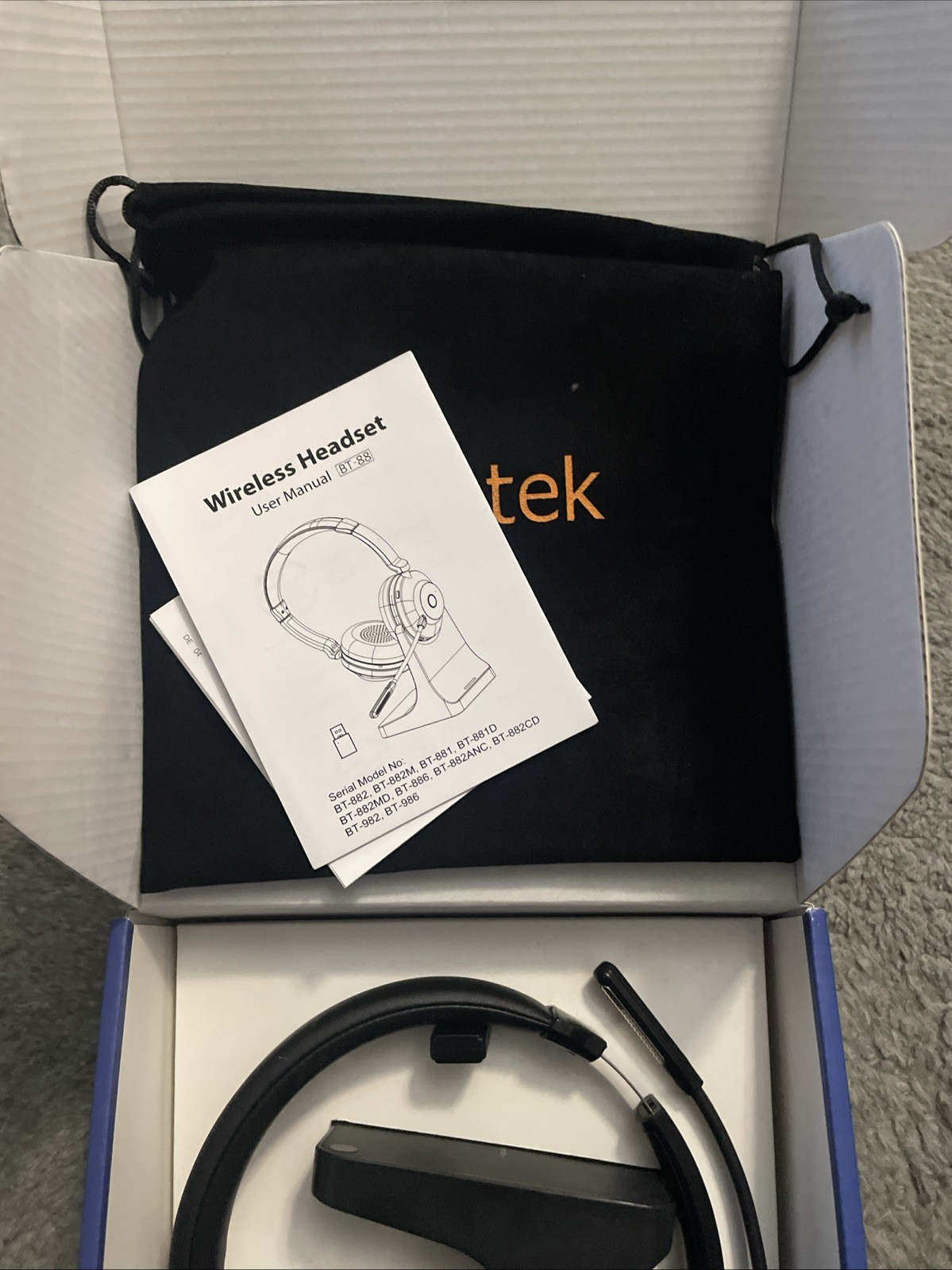 Wantek Bluetooth Headset HSM-WK881BTC