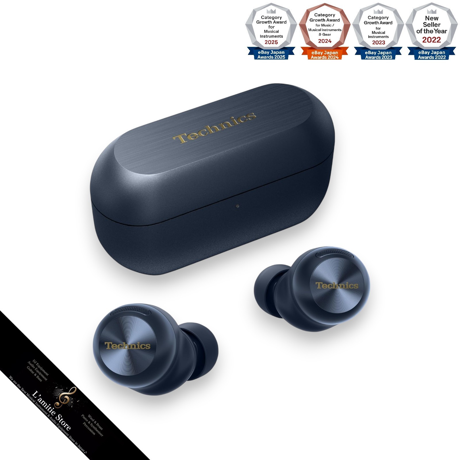 Technics EAH-AZ100-A Wireless Noise Cancelling Earbuds Bluetooth Midnight Blue