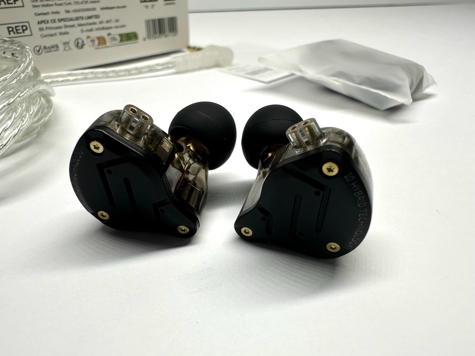 KZ ZS10 Pro Hybrid IEM Earphones 4BA+1DD HiFi In-Ear Monitor No Mic Black