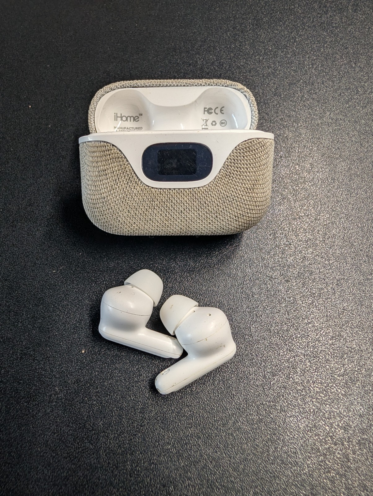 iHome XT-60 | True Wireless Earbuds | Fabric Charging Case | White