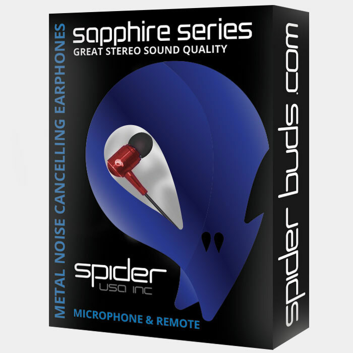 Spider USA Earbuds Sapphire Series Earphone MIC Remote US Seller Red SPEB111