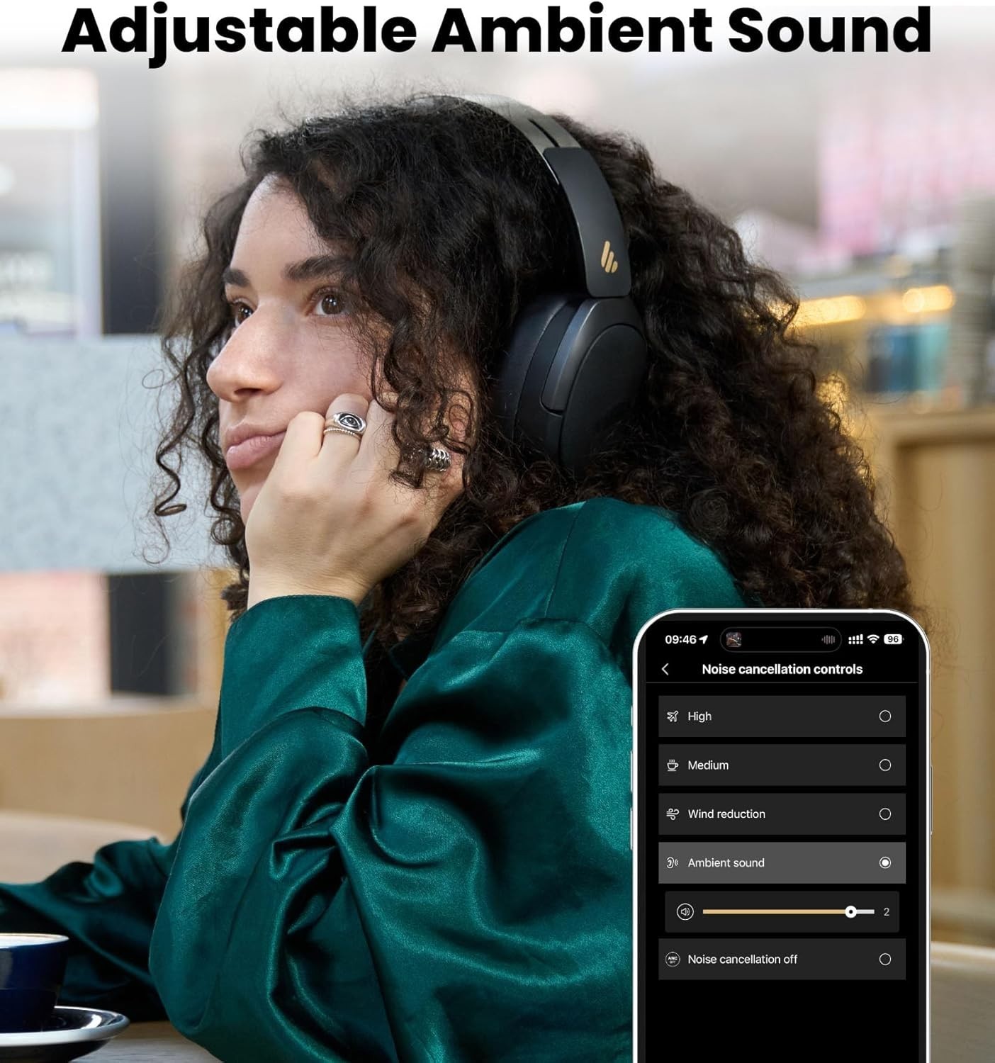 Luxury W80 Over Ear Headphones with Active Noise Cancelling & AI Clear Call