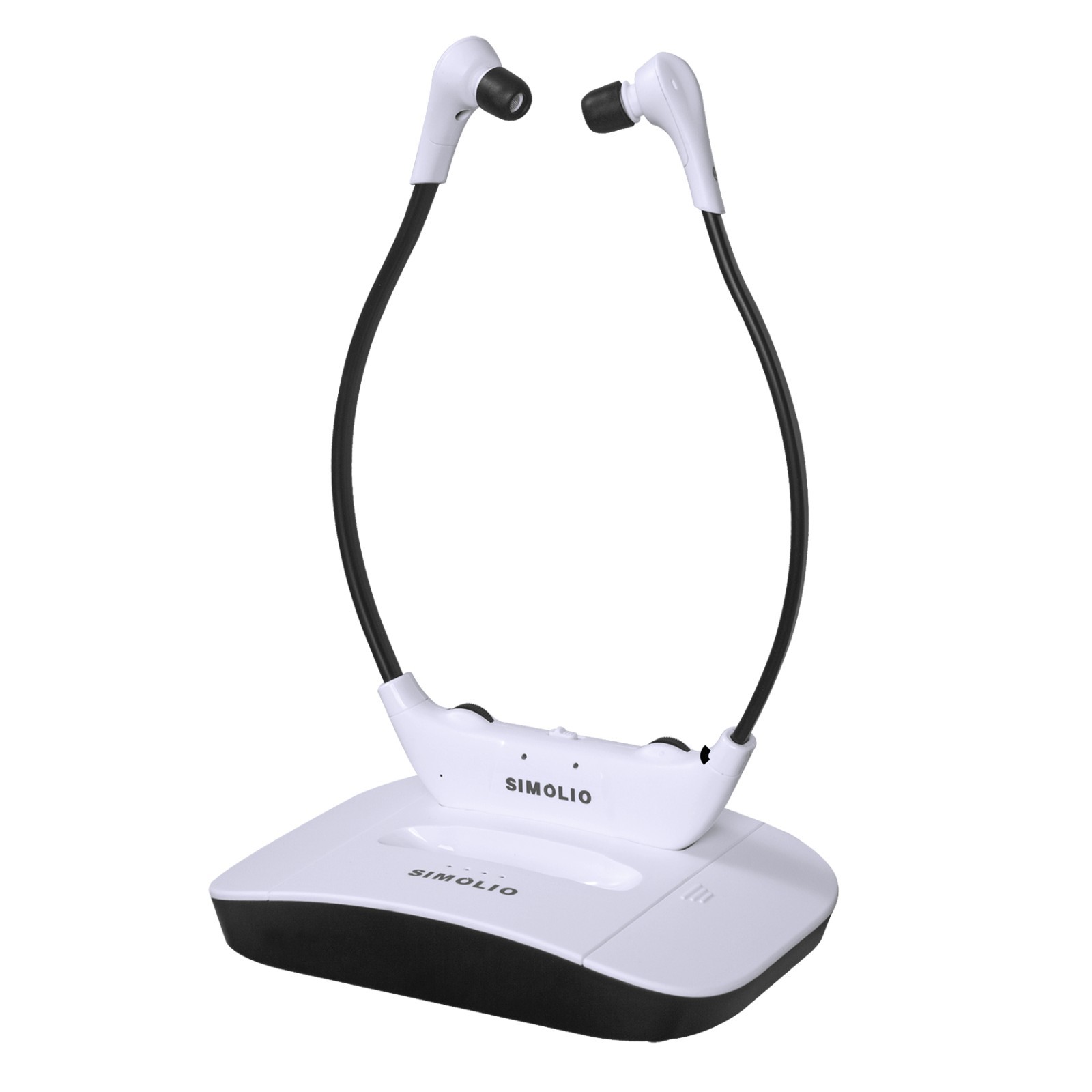 SIMOLIO 2.4G TV Headphones Seniors Clear Dialog Optical RCA AUX Spare Battery
