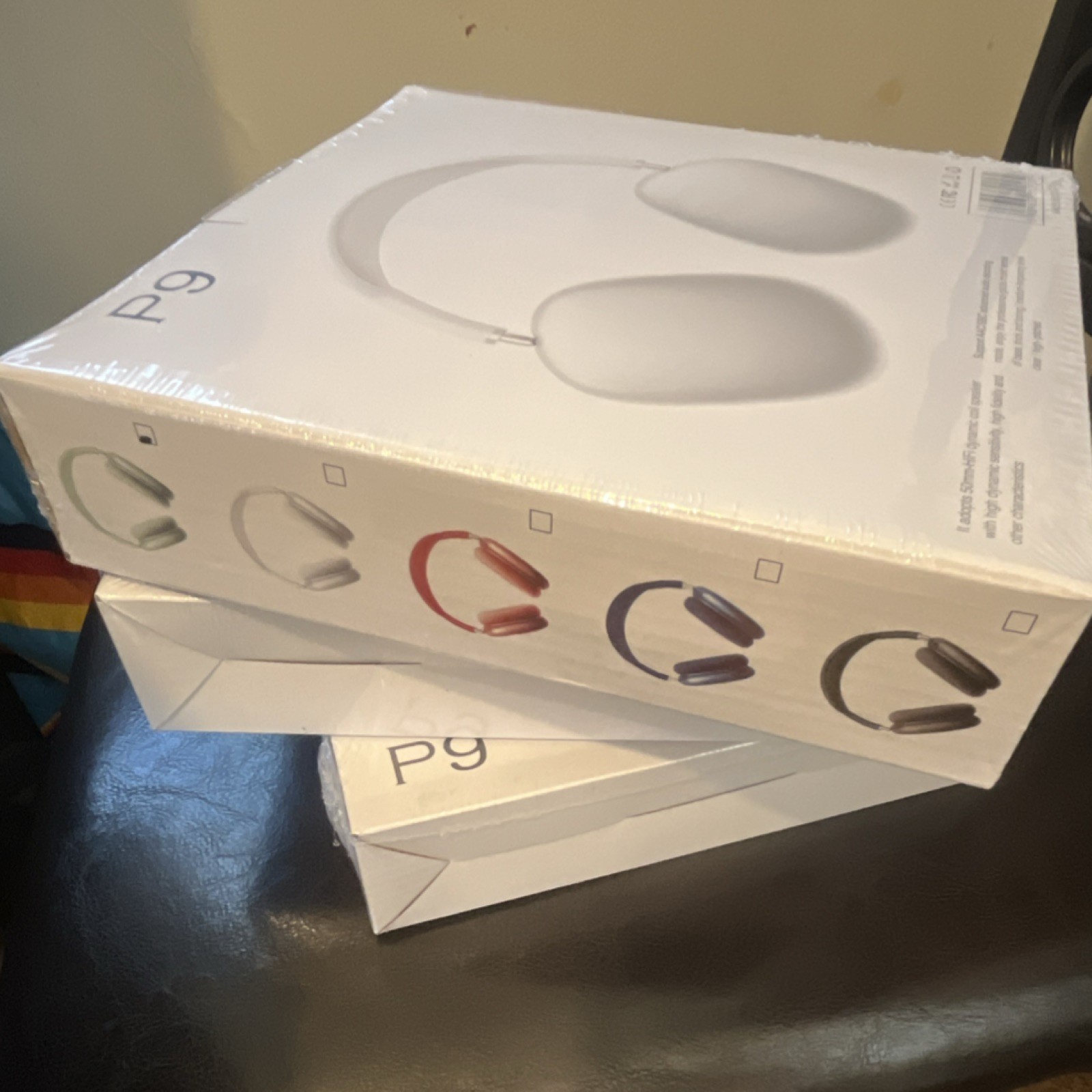 P9 Over-Ear Headband Headphones White Green Red Blue Black Double Ear-Cup