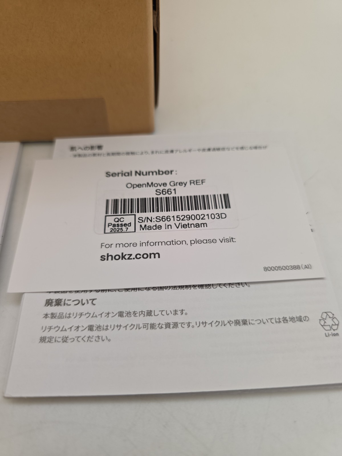 Shokz Open Move Bone Conduction Open Ear Sport Headphones Gray Open Box