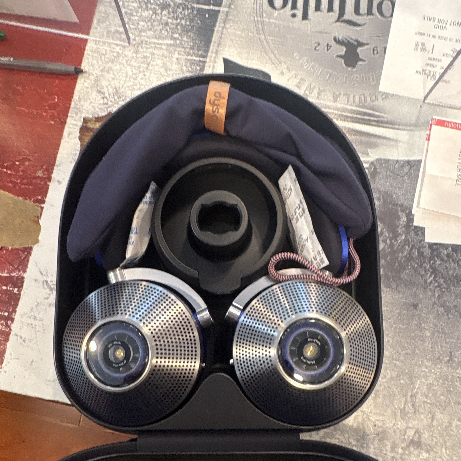 Dyson Zone Over-Ear Wireless Bluetooth Headphones w/ Case, ANC Blue/Silver