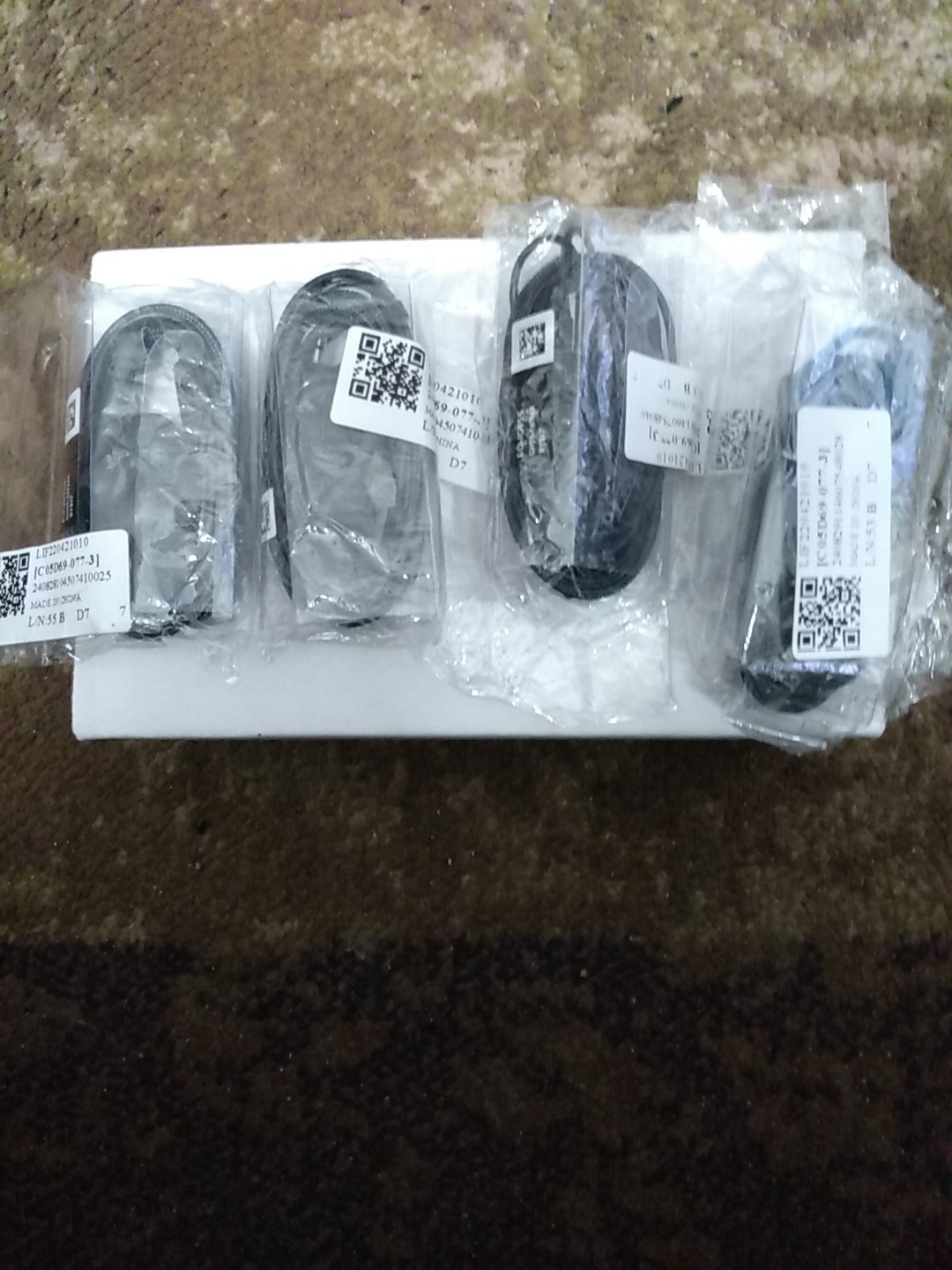 Four (4) EO-IG955 3.5mm Earbud Headphones w/ Microphone – Grey/Black (NWOT – B)
