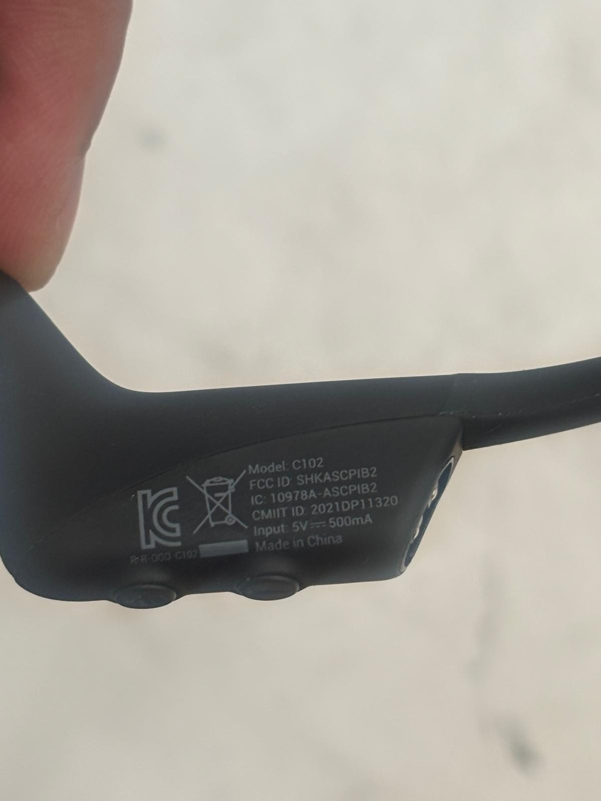 SHOKZ C102 Bone Bluetooth Headset W/ Carrying Case + Charging Cord