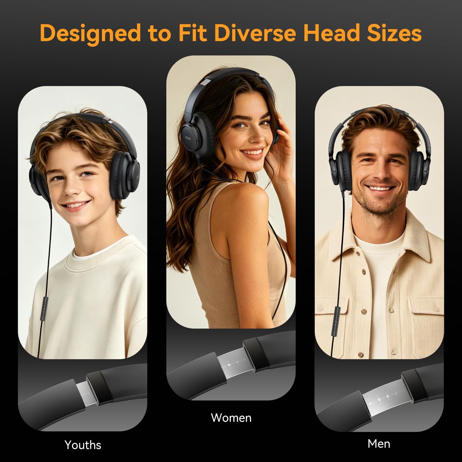 Wired Headphones with Microphone, Over Ear Lightweight Foldable 3.5mm Plug in…