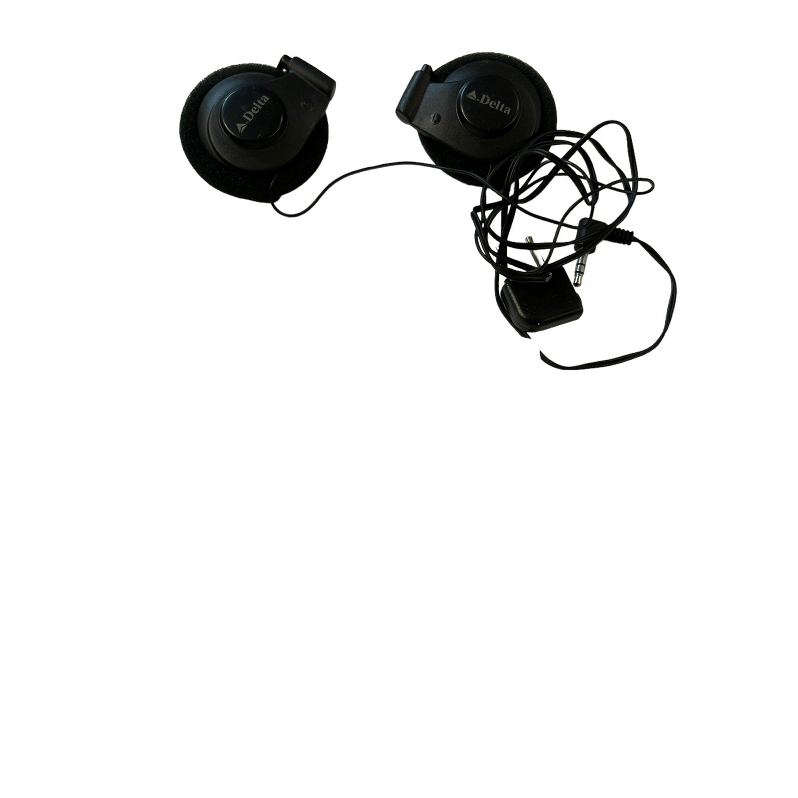 VTG Delta Airlines Stereo Headphones On-Ear Wired Earphones w Plug Adapter Audio