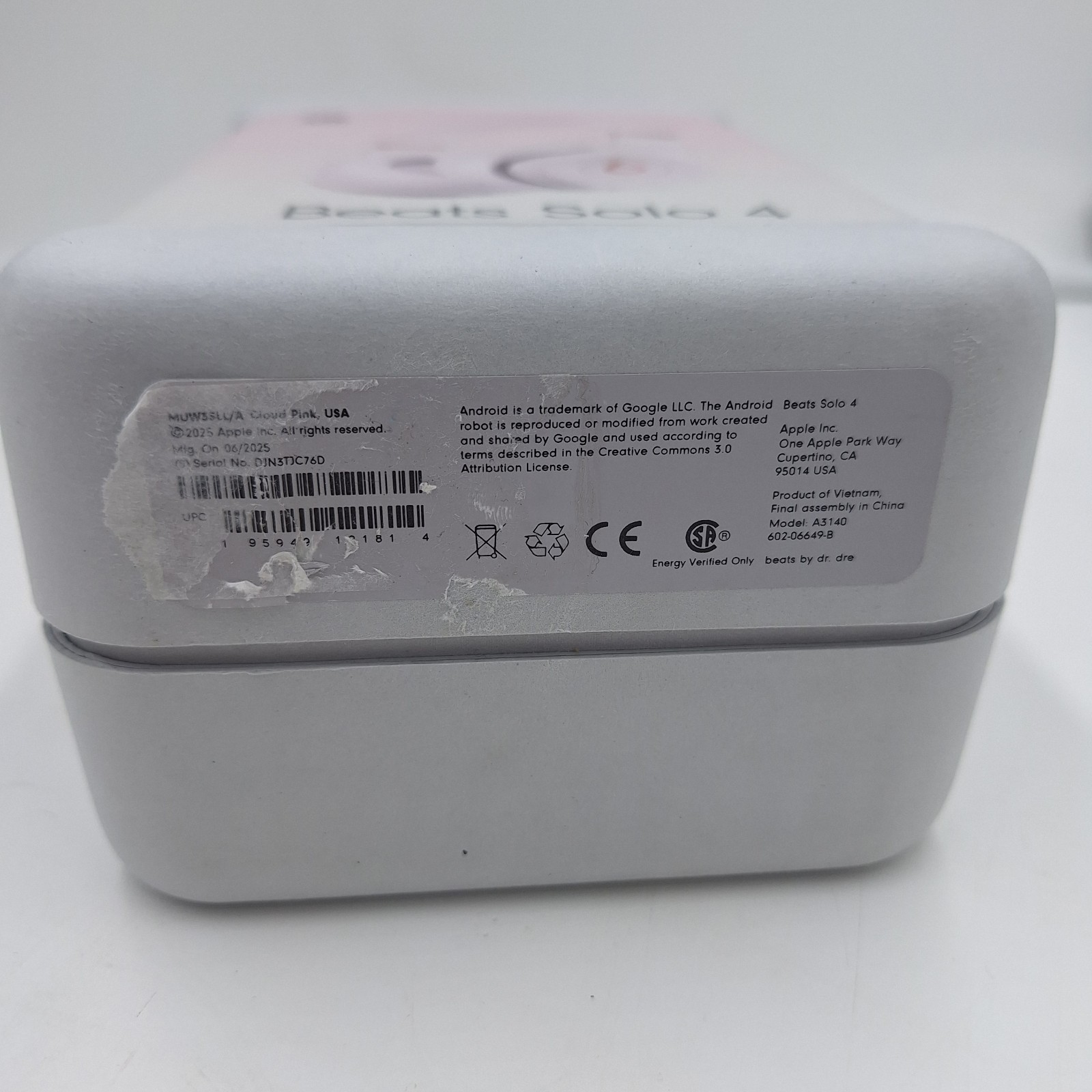 Beats Solo 4 New On Ear Headphones Model A3140 Cloud Pink
