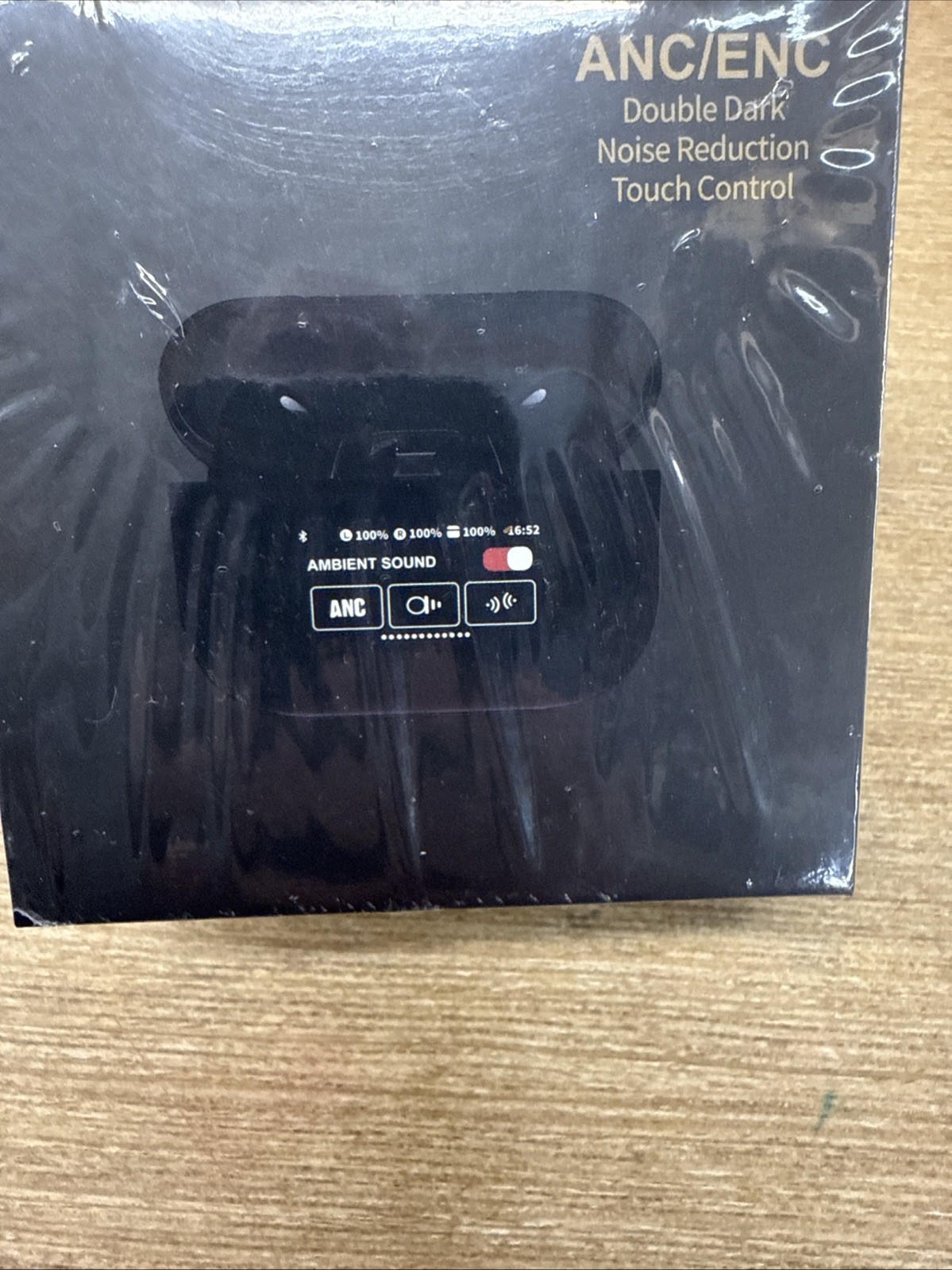 ANC/ENC Double Dark, Noise Reduction, Touch Control Fast Charging Ear Buds Black