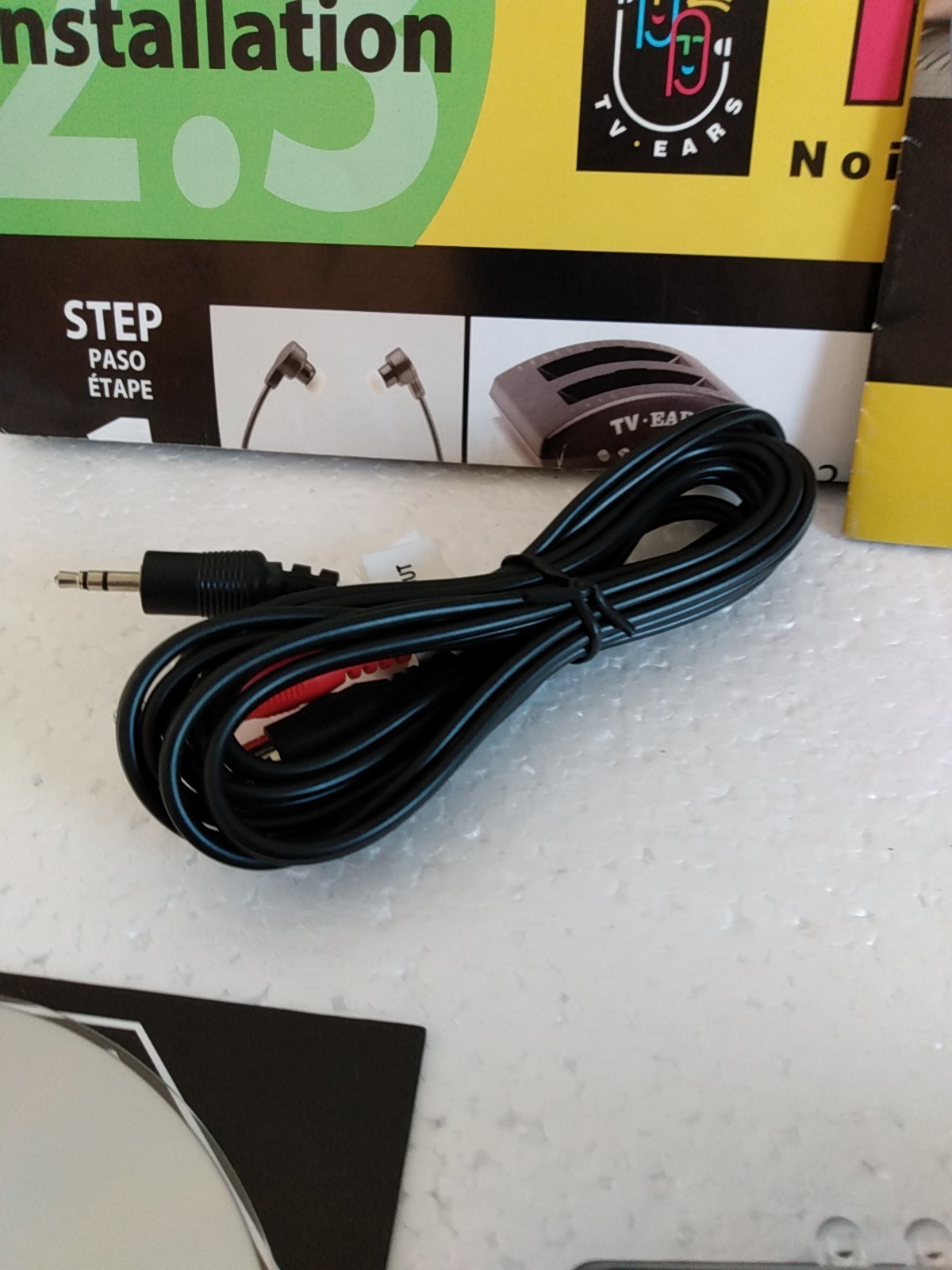 T.V Ears 2.3 MHz Wireless Headset/Charging Base & Audio Cord, DiscNo AC Adapter