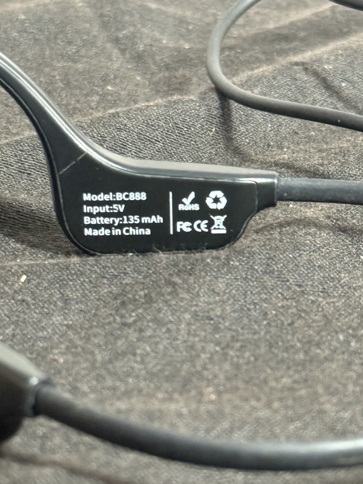 HS1 Bone Conduction Bluetooth Headphones Waterproof Lightweight Black Neckband