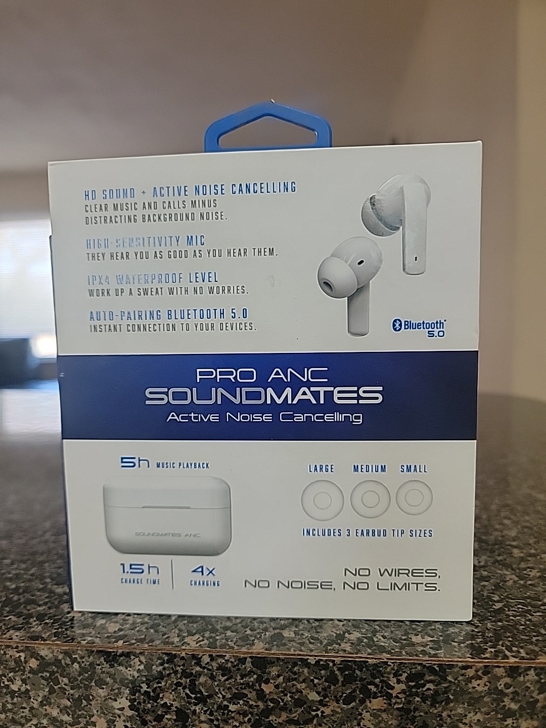 Tzumi SoundMates Pro ANC Bluetooth 5.0 Wireless Earbuds – White