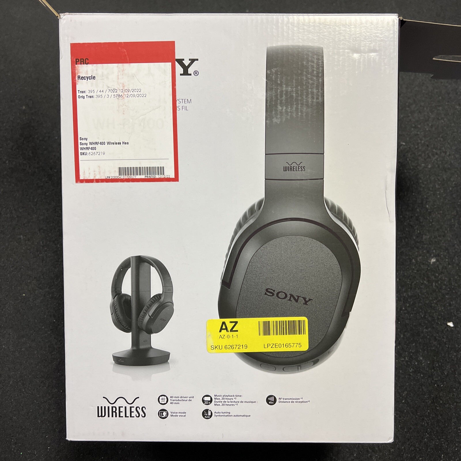 Sony RF400 Wireless Home Theater Headphones – Black