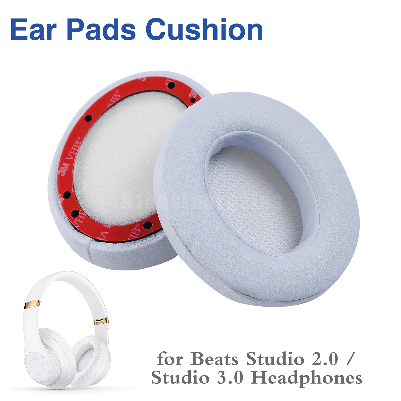 2x Ear Pad Cushion Replacement For Beats Dre Studio 2 3 Wireless / Wired 2.0 3.0