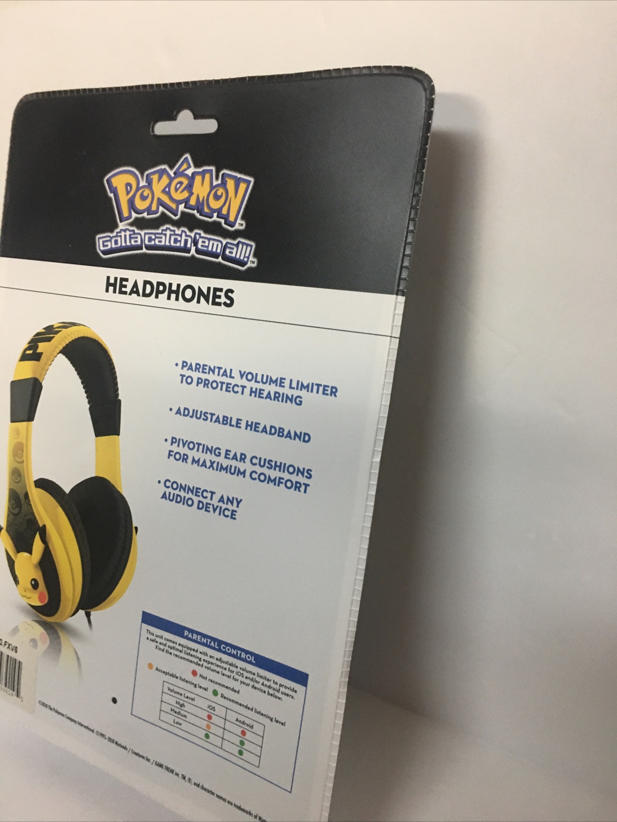Pokémon Stereo Wired Headphones Built-in Volume Limiter + Parental Control! New!
