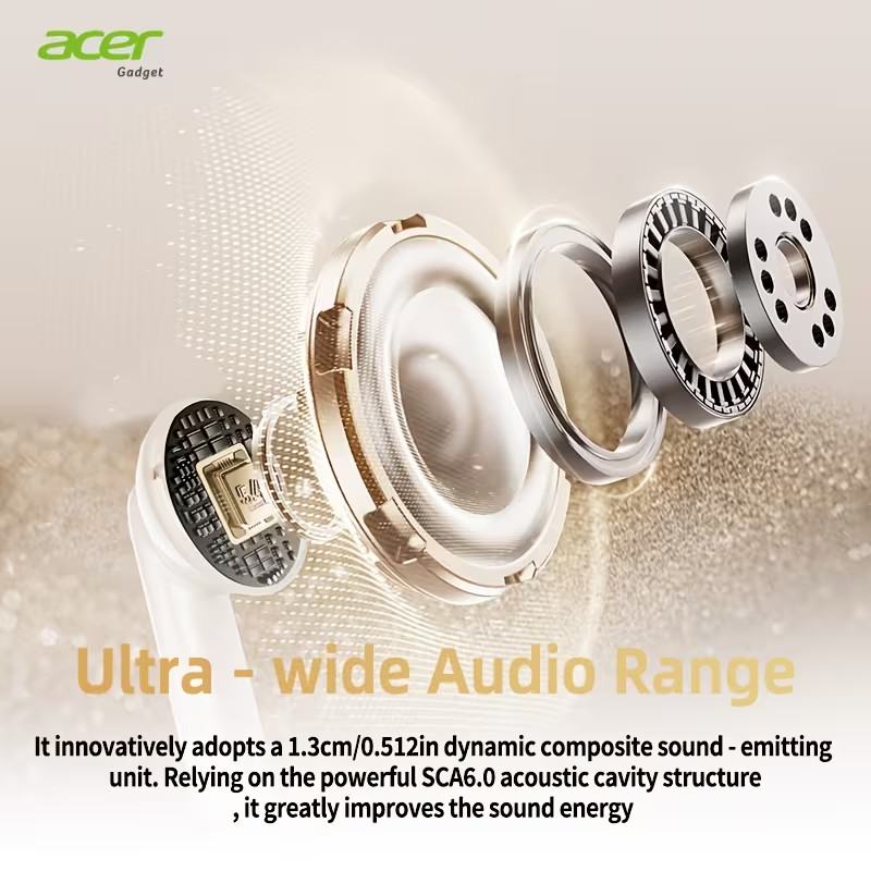 Acer’S New 2025 Model TWS Wireless Earbuds- Beige