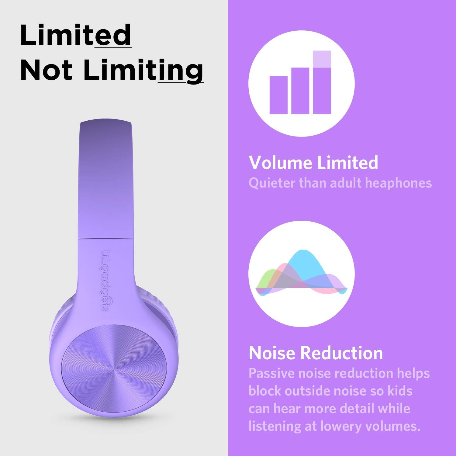 LilGadgets Connect+ Pro Wired Kids Headphones for School with Microphone, Vol…