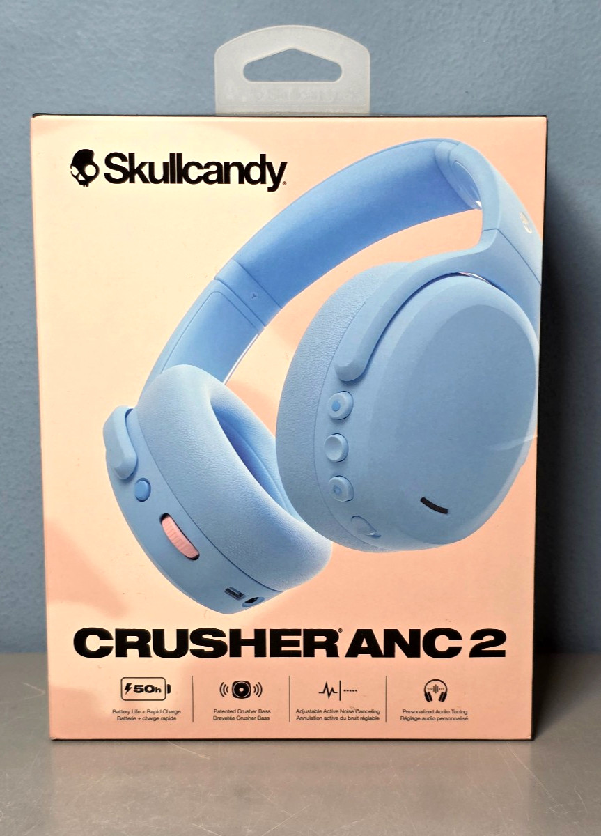 Skullcandy Crusher ANC 2 Hazard Bluetooth Headphones in Preppy Blue New & Sealed